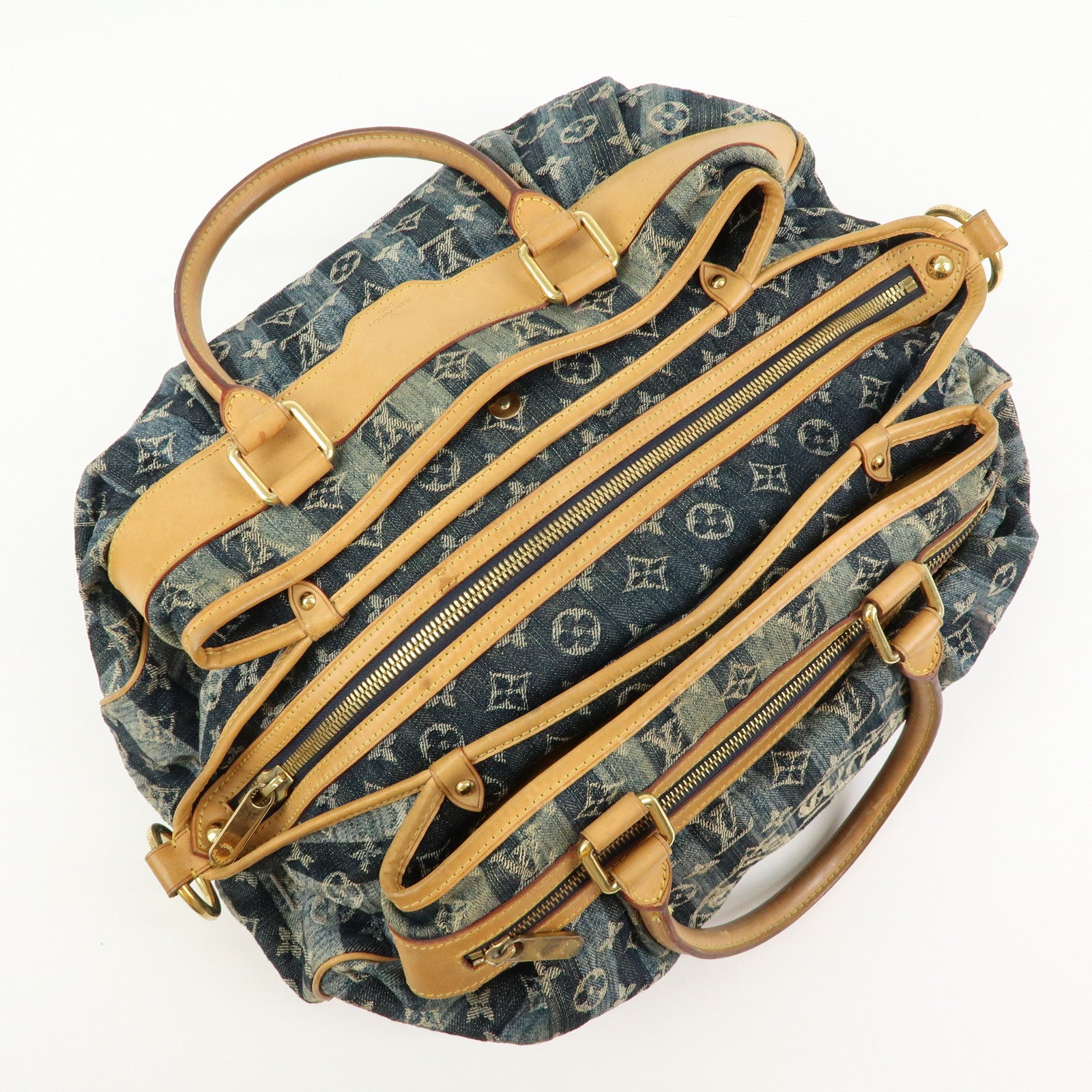 Louis Vuitton Monogram Denim Cabas Raye GM 2Way Hand Bag M95336
