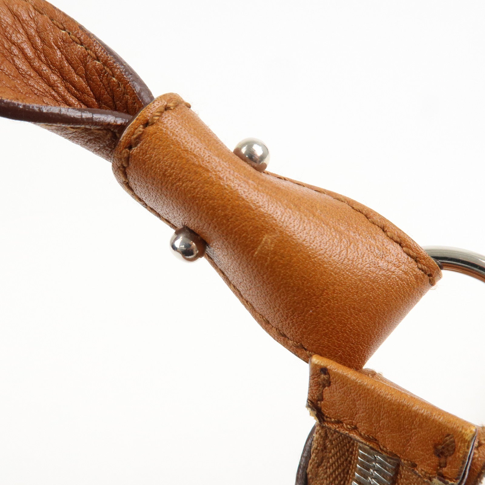 Ferragamo Gancini Leather Shoulder Bag Hand Bag Brown