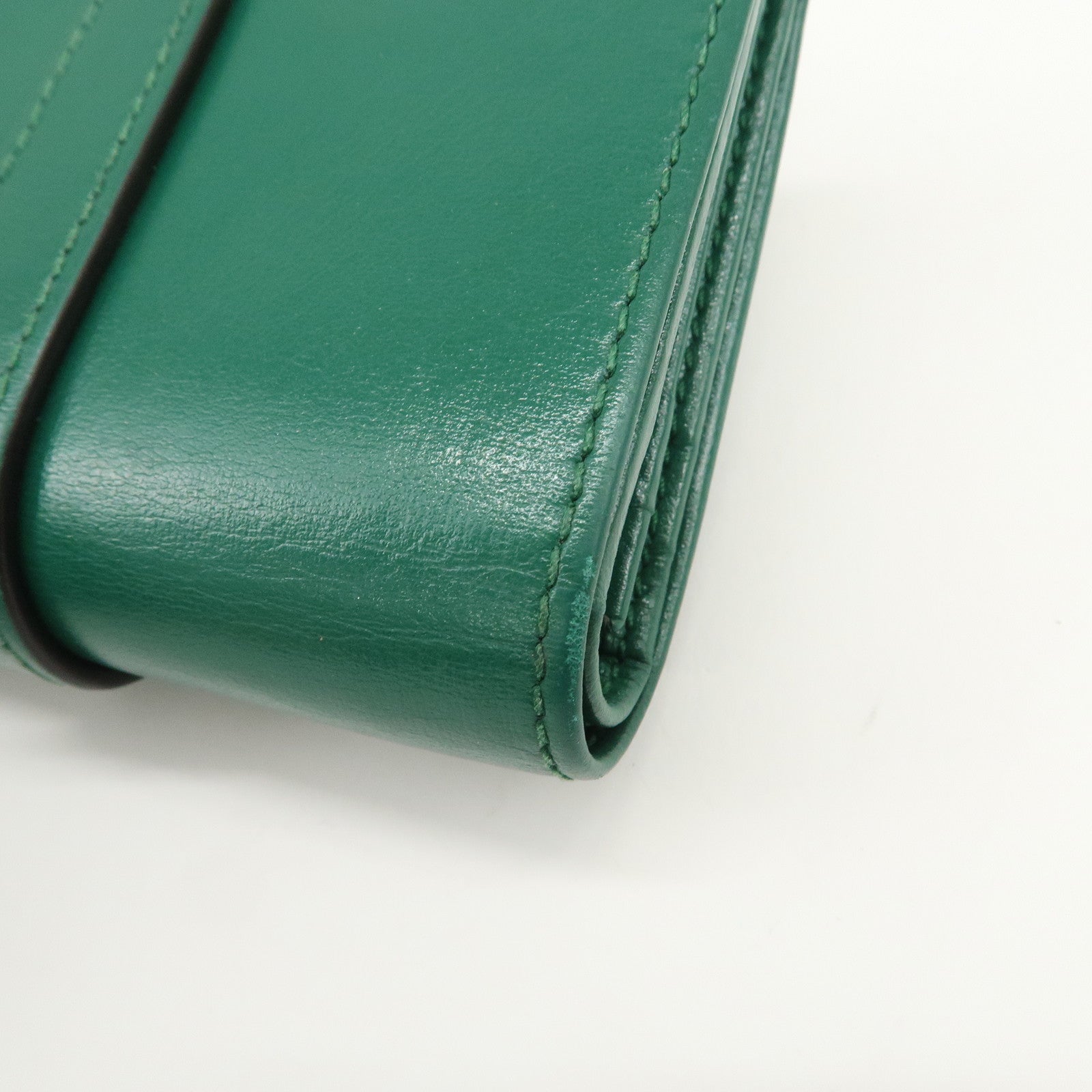 GUCCI Jackie 1961 Leather Bi-Fold Compact Wallet Green 645536