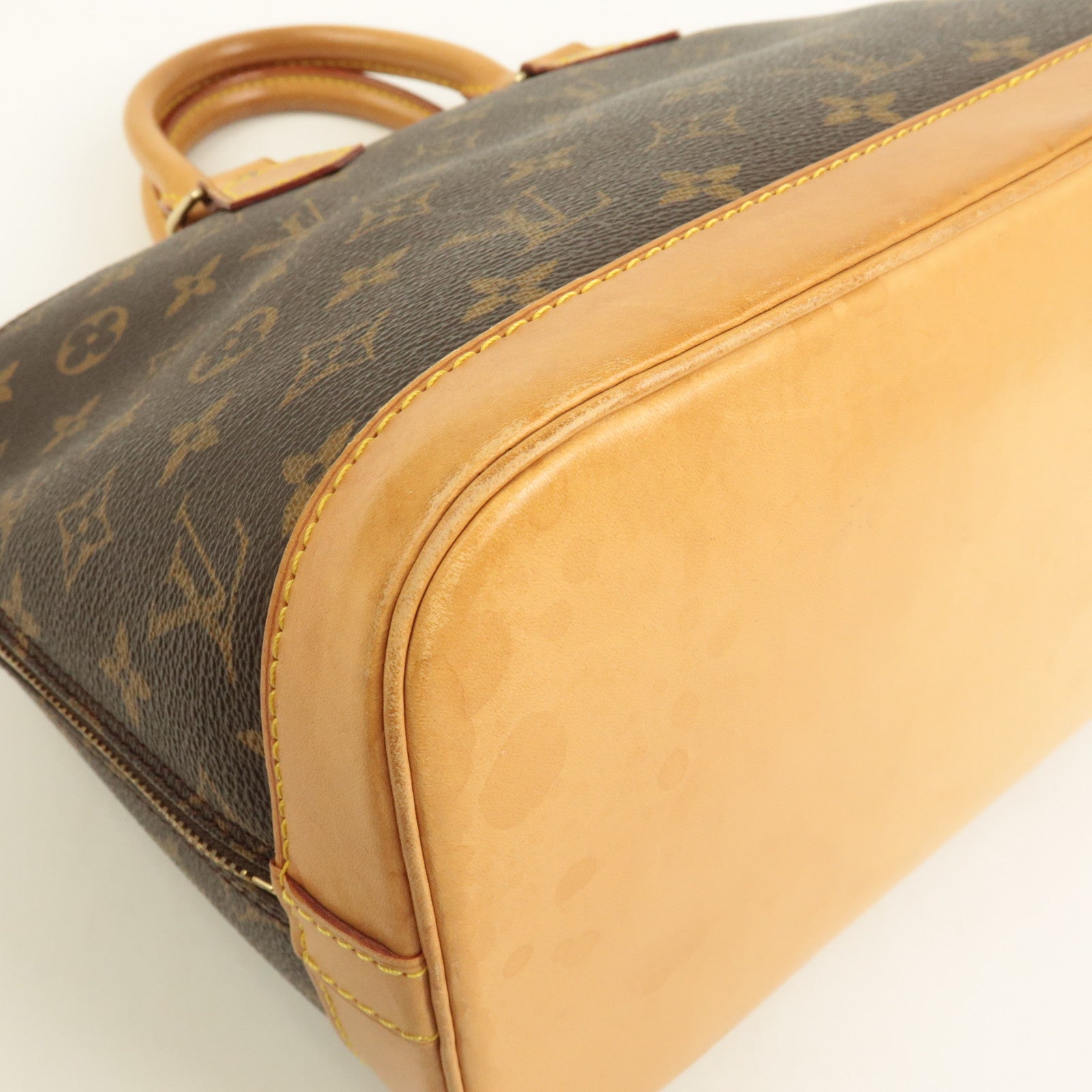 Louis Vuitton Monogram Alma Hand Bag Brown M51130 Used