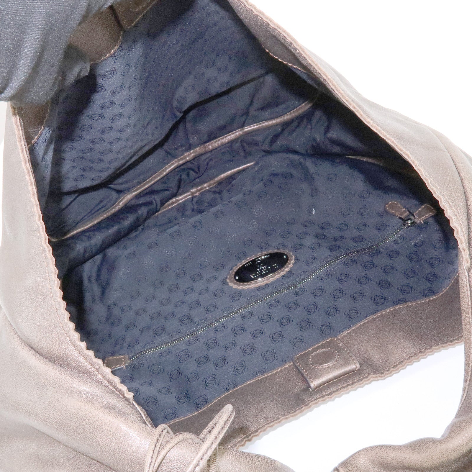 LOEWE Anagram Viento Leather Shoulder Bag Hand Bag Metallic Brown