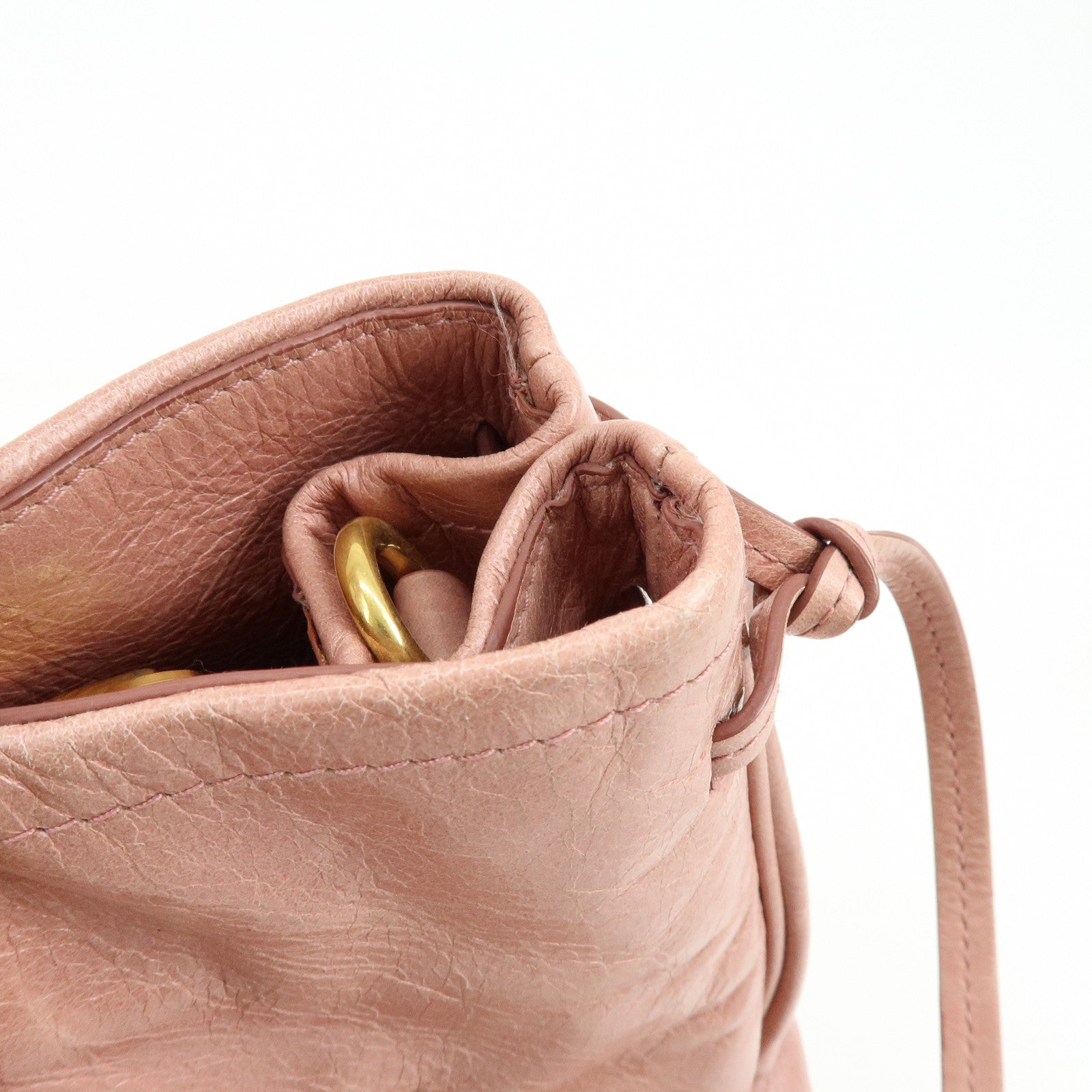 MIU MIU Leather Ribbon 2Way Bag Hand Bag Shoulder Bag Pink