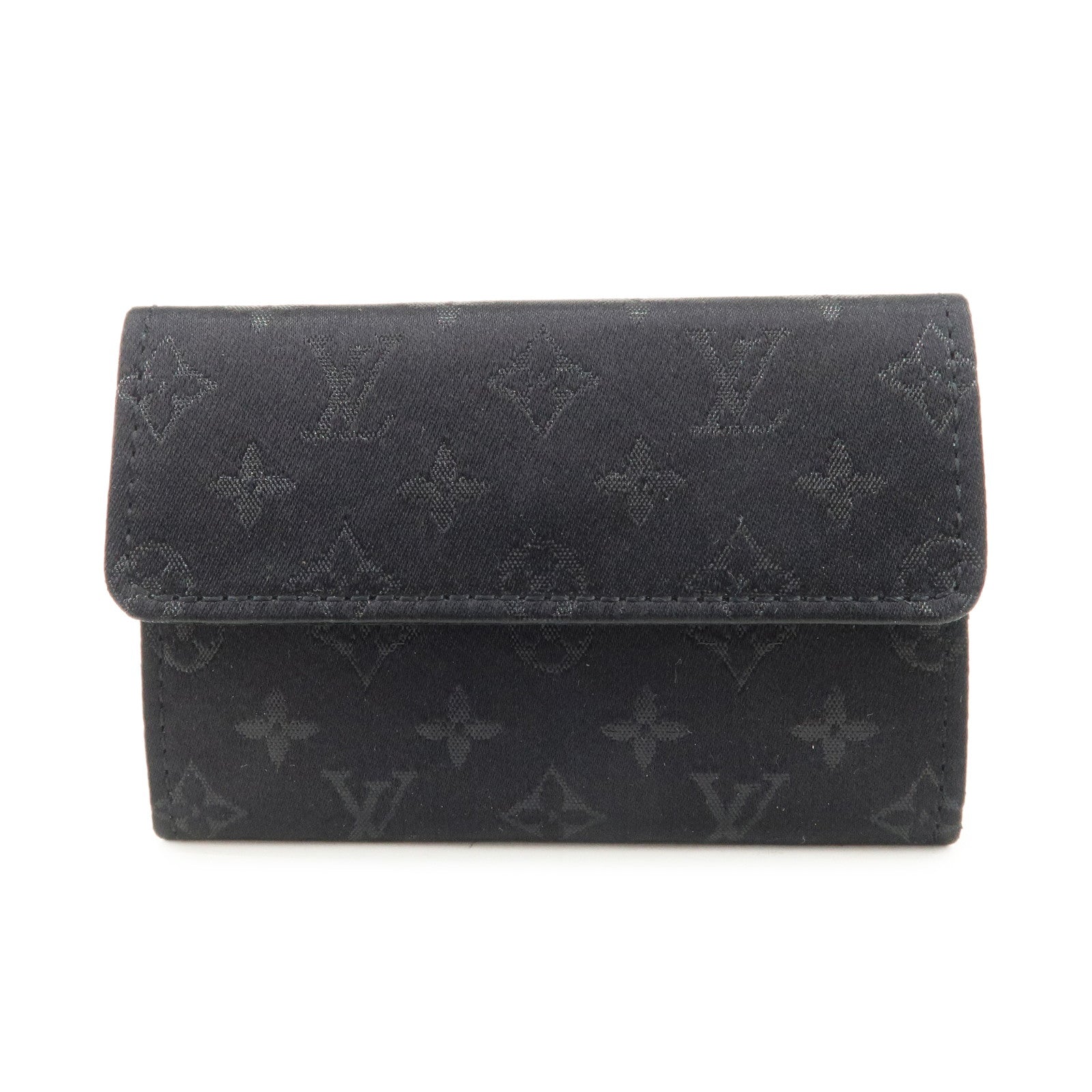 Louis Vuitton Monogram Satin Porte Monnaie Coin Case Noir M92137