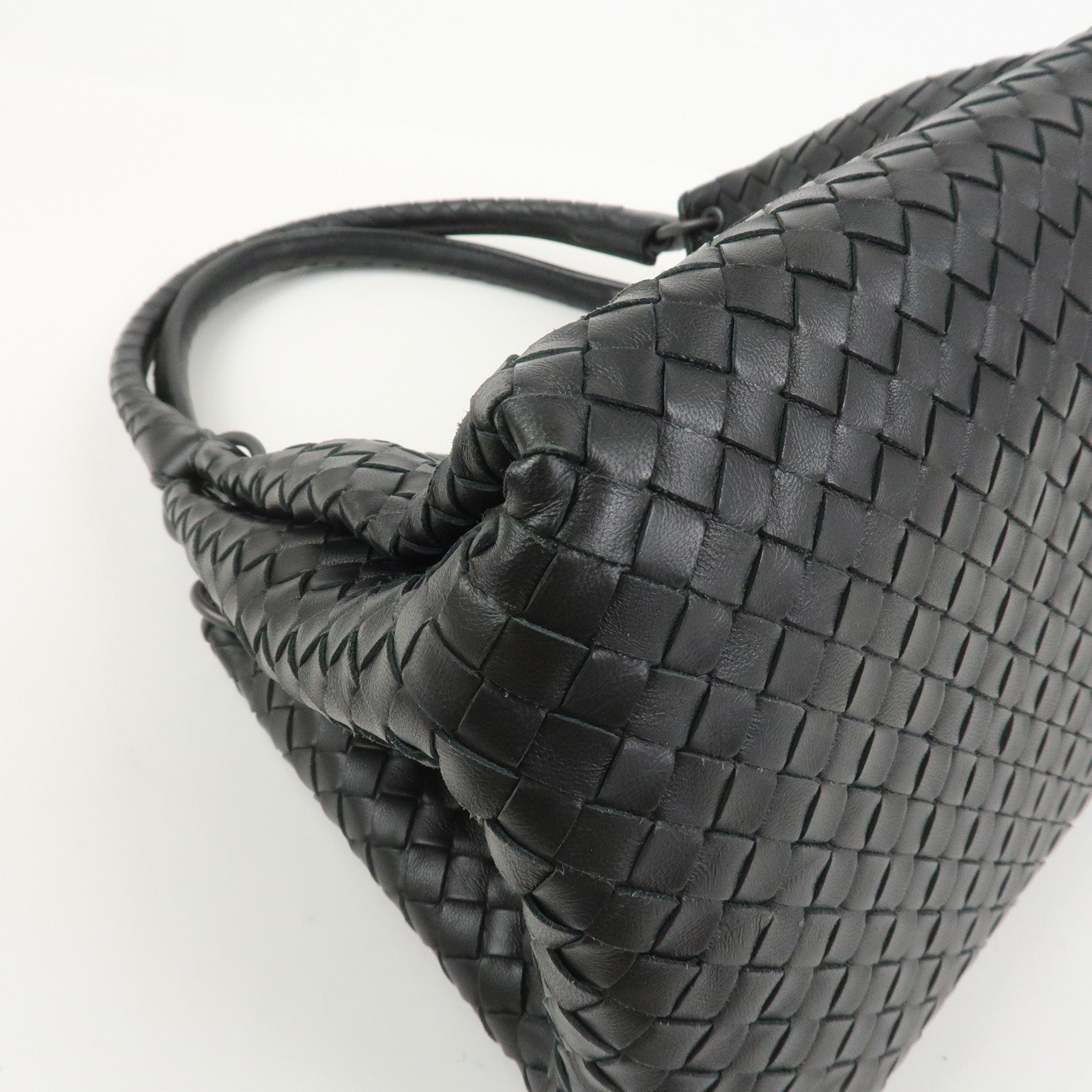 BOTTEGA VENETA Intrecciato Leather Tote Bag Hand Bag Black