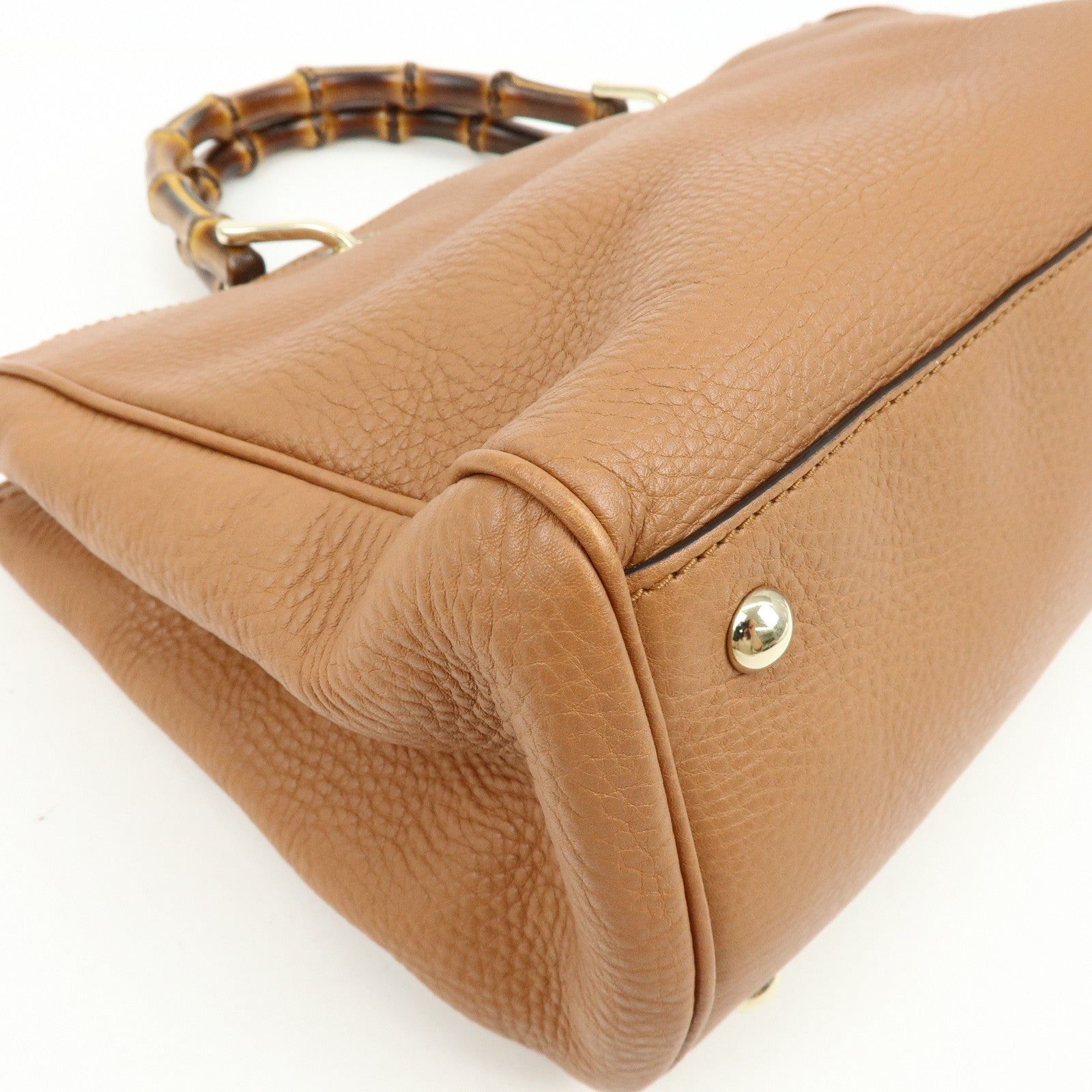 GUCCI Bamboo Shopper Medium 2Way Bag Shoulder Bag Brown 323660