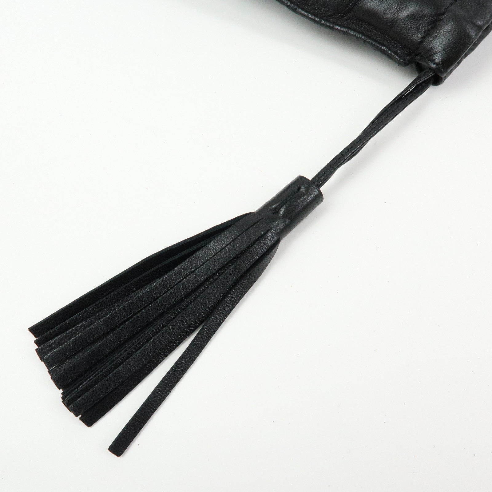 GUCCI Nappa Leather Tassel Tote Shoulder Bag Black 001・4331・001998