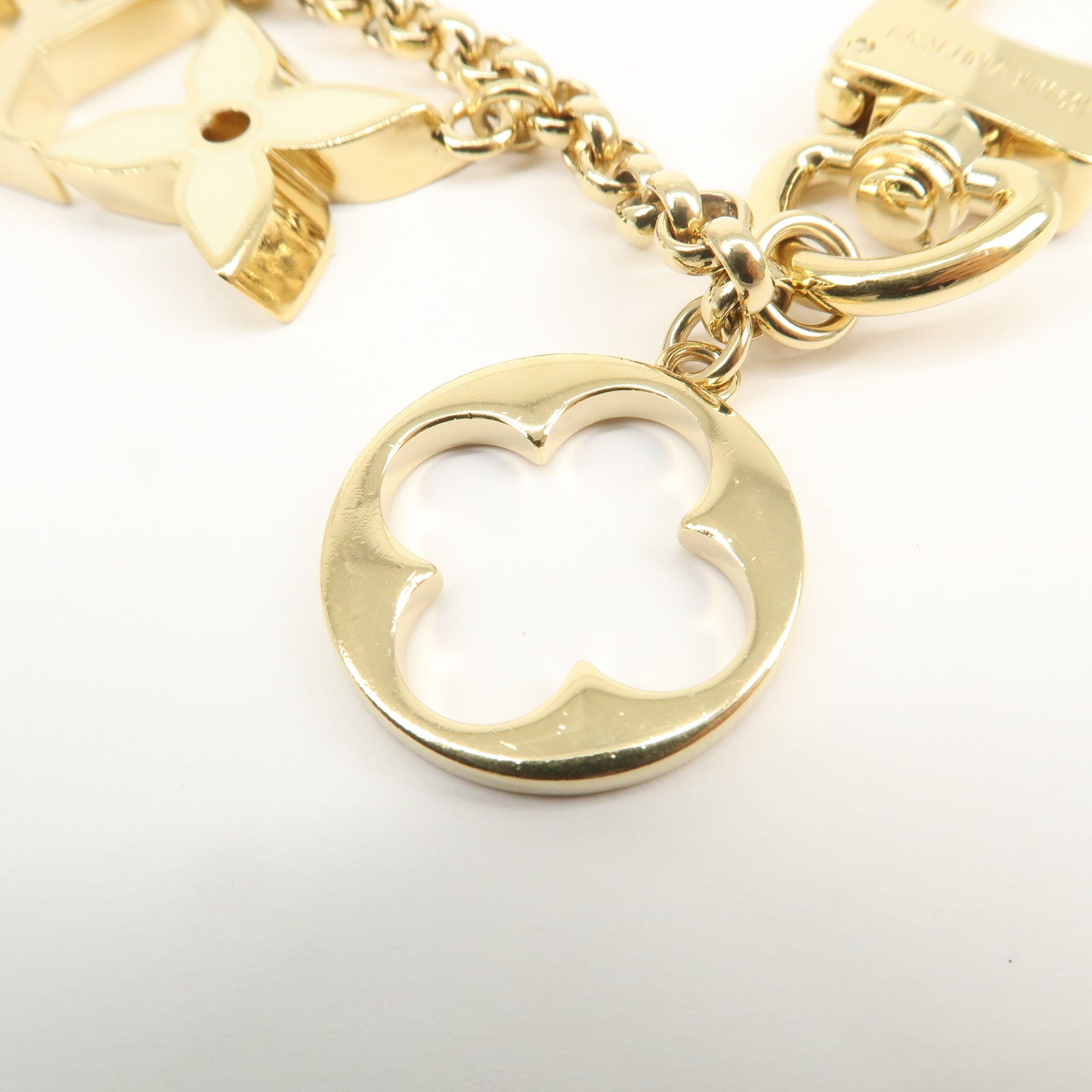 Louis Vuitton Fleur de Monogram Bag Charm Key Chain Gold M65111