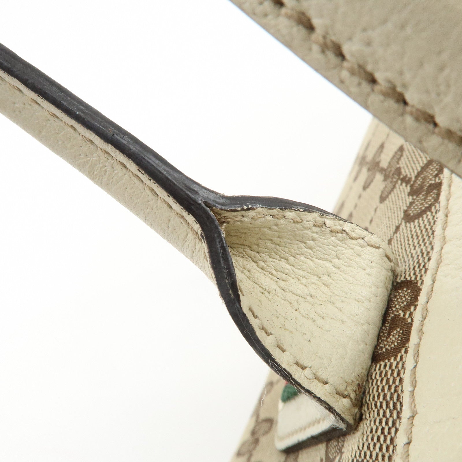 GUCCI Princy Sherry GG Canvas Leather Tote Bag Brown Ivory 177052