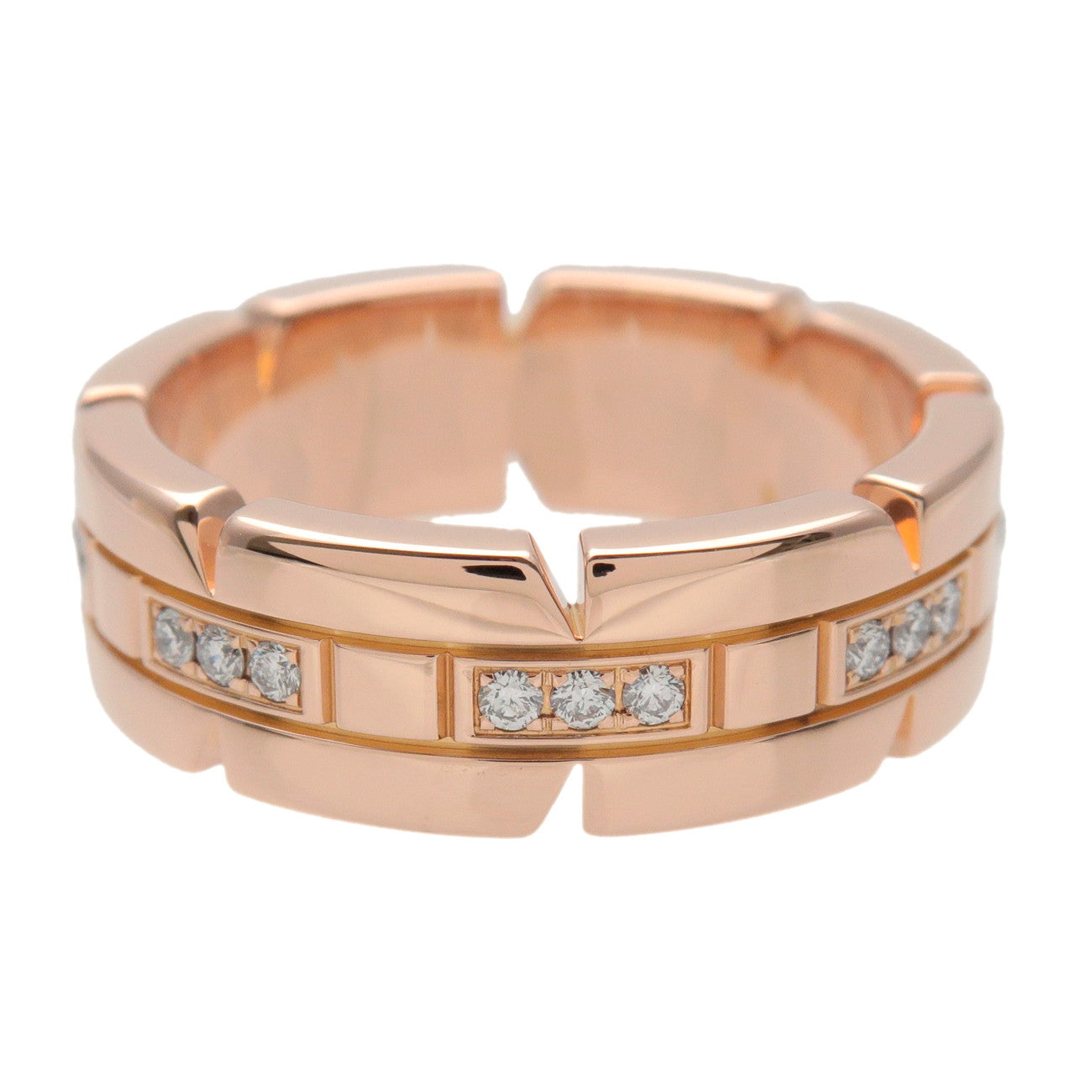 Cartier Tank Francaise Diamond Ring K18 750PG Rose Gold #50 US5.5