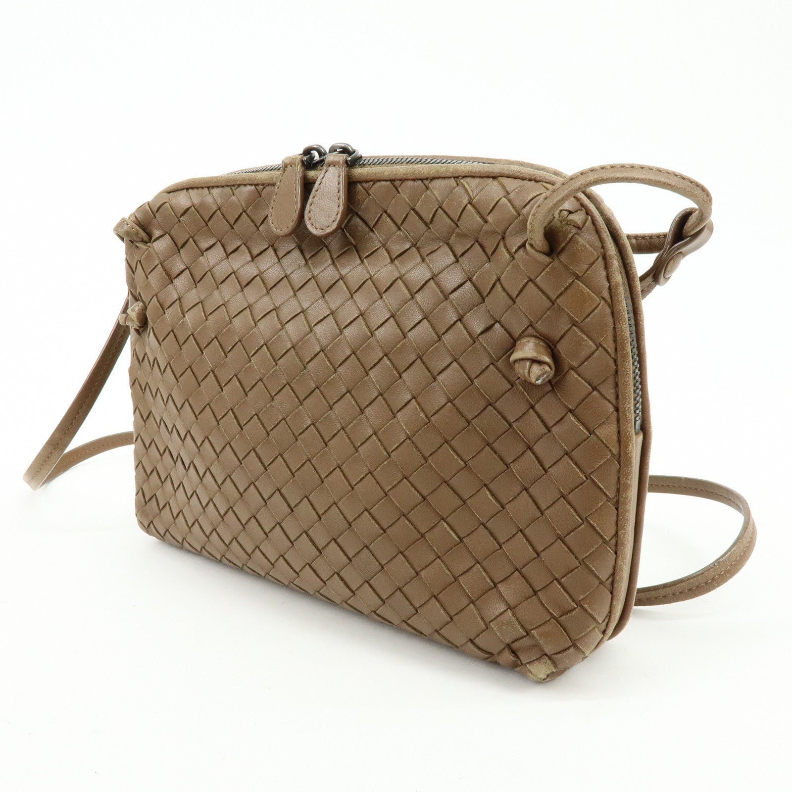 BOTTEGA VENETA Intrecciato Leather Shoulder Bag Brown 39270