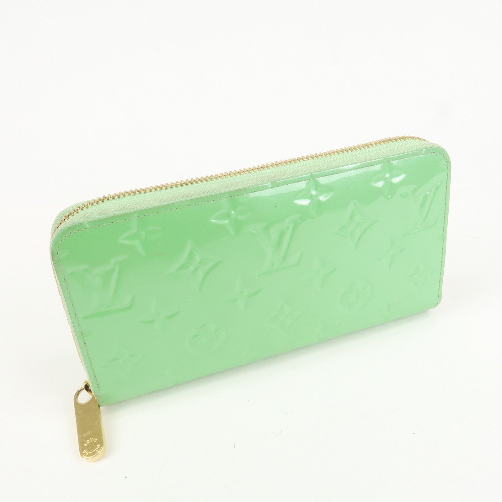 Louis Vuitton Monogram Vernis Zippy Wallet Light Green M82065 Used