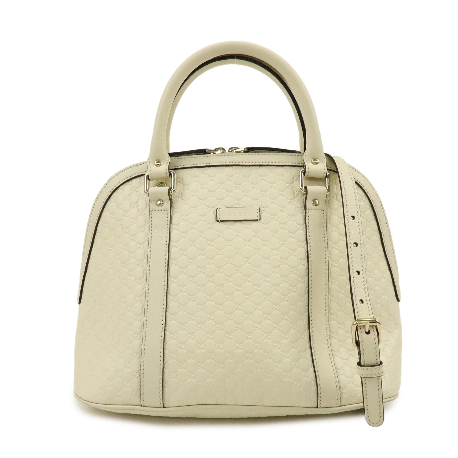 GUCCI Microguccissima Leather 2Way Bag Hand Bag Ivory 449663