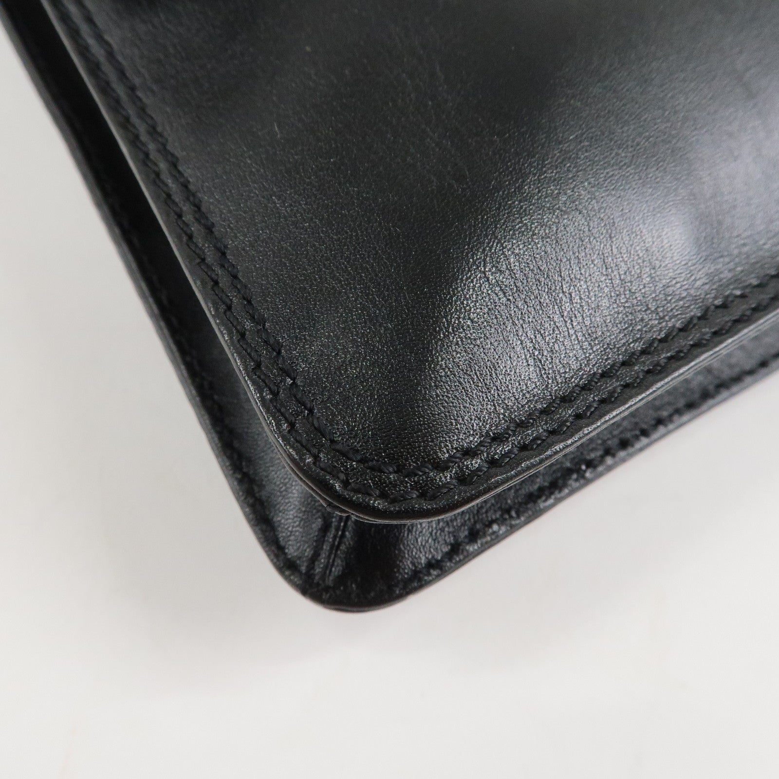 CHANEL COCO Mark Lamb Skin Shoulder Bag Crossbody Bag Black Used