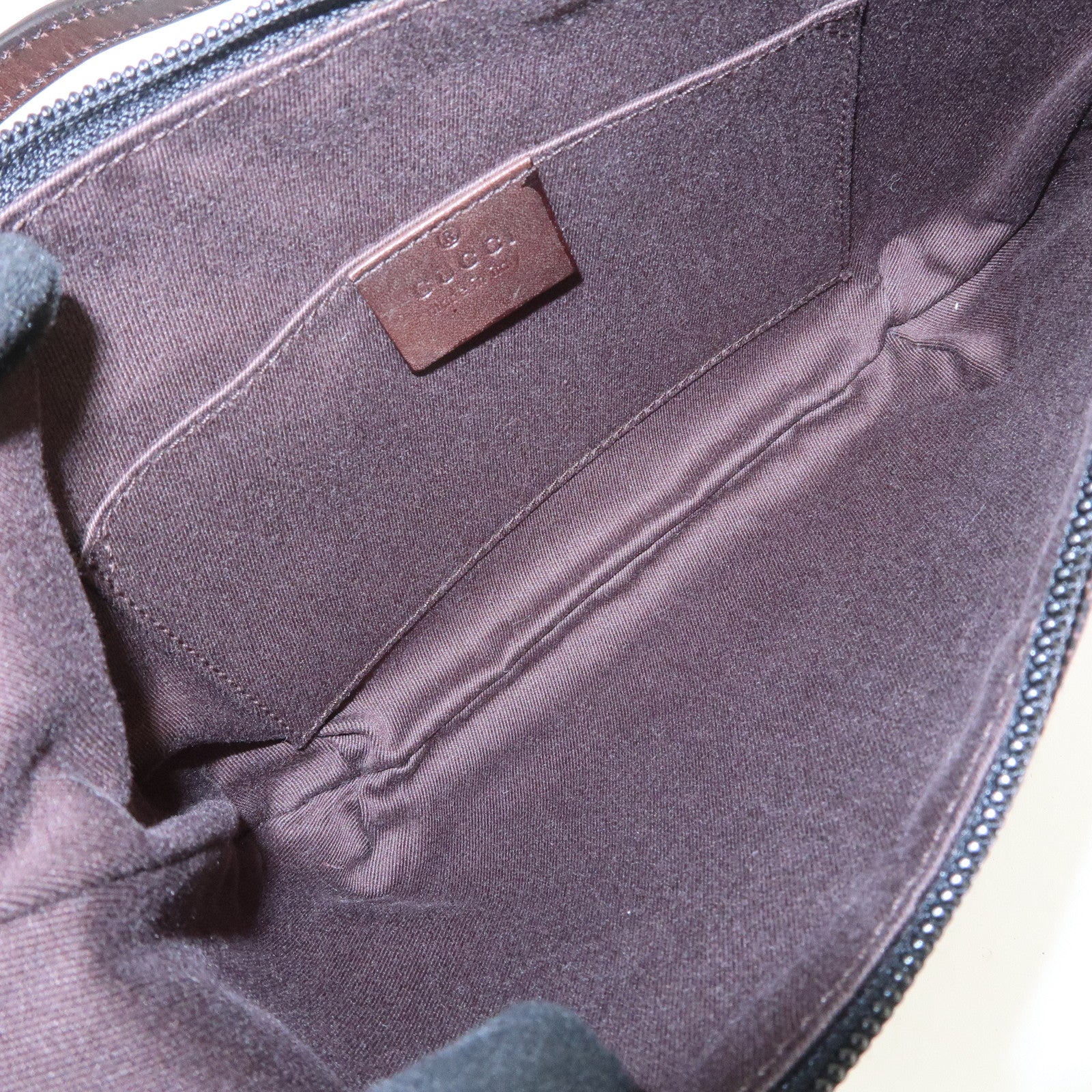 GUCCI GG Canvas Leather Hand Bag Shoulder Bag Black 32160