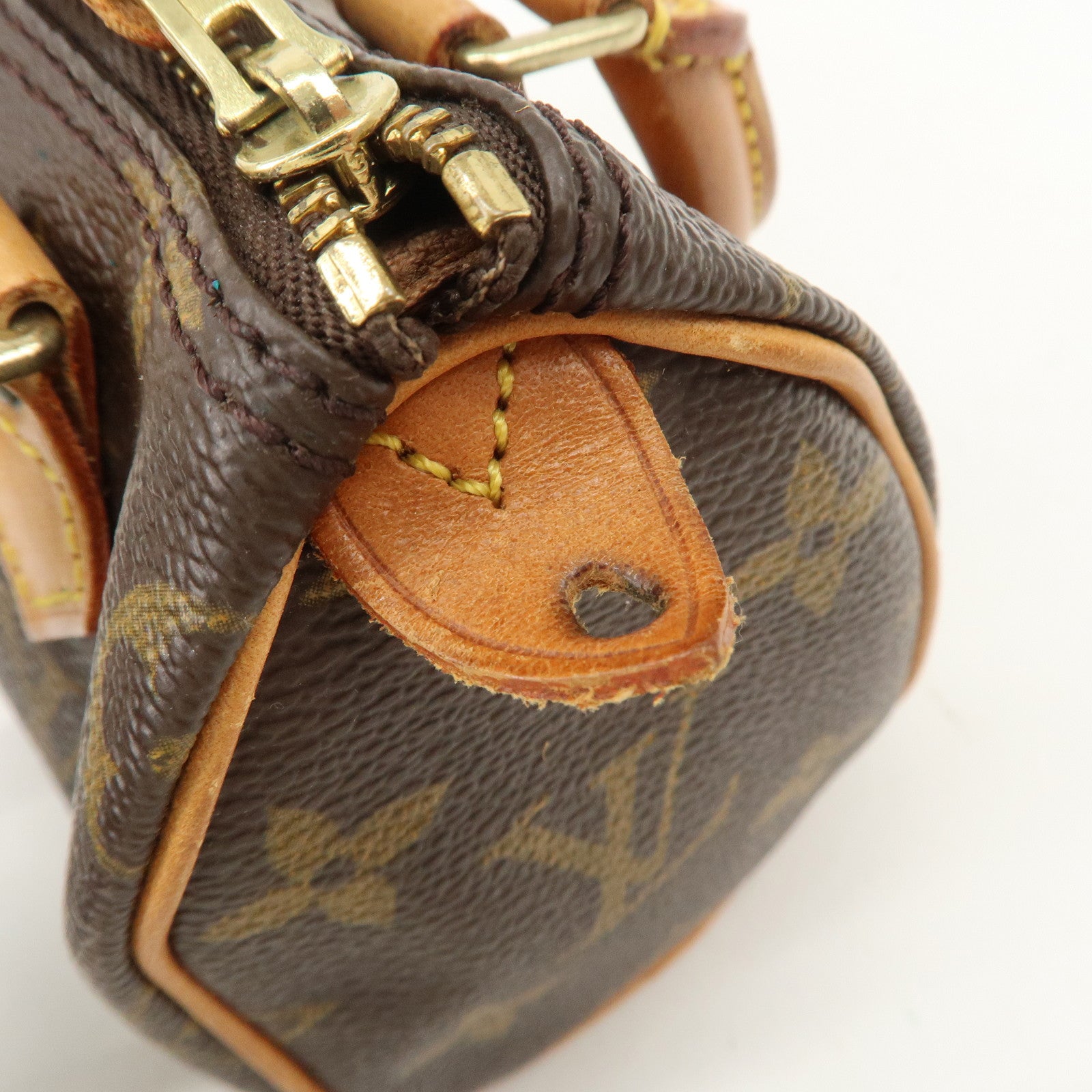Louis Vuitton Monogram Mini Speedy Hand Bag Brown M41534 Used