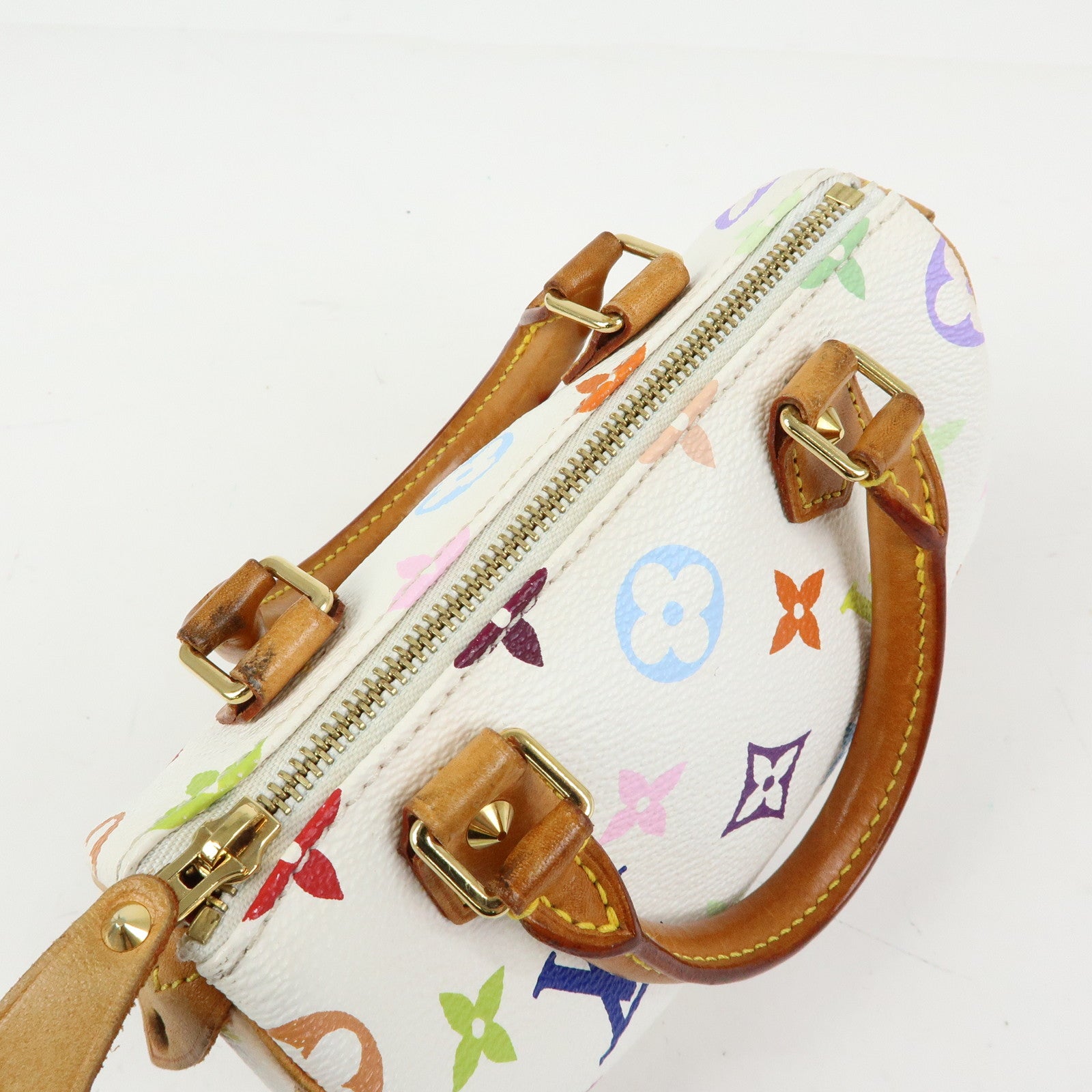Louis Vuitton Monogram Multicolor Mini Speedy Hand Bag Blanc M92645