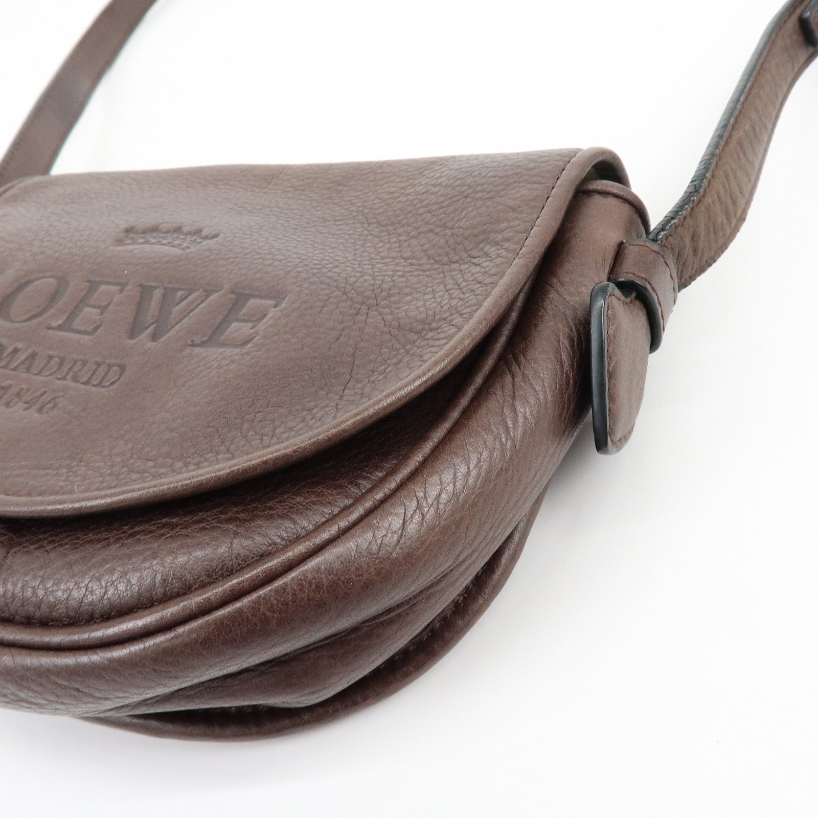 LOEWE Heritage Leather Shoulder Bag Crossbody Bag Dark Brown