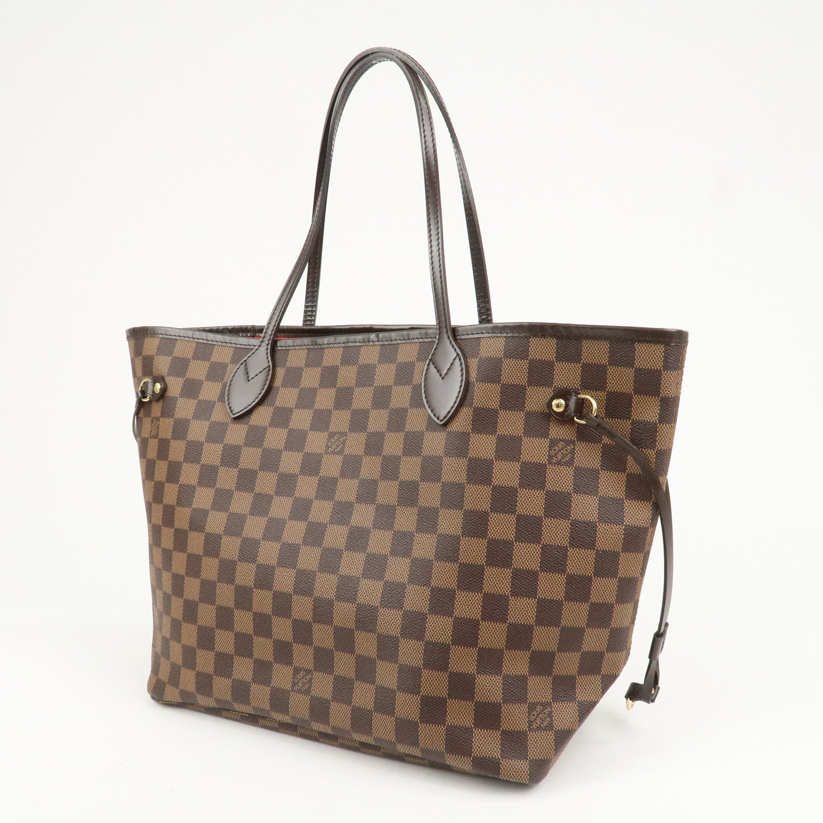 Louis Vuitton Damier Ebene Neverfull MM Tote Bag Cerise N41358