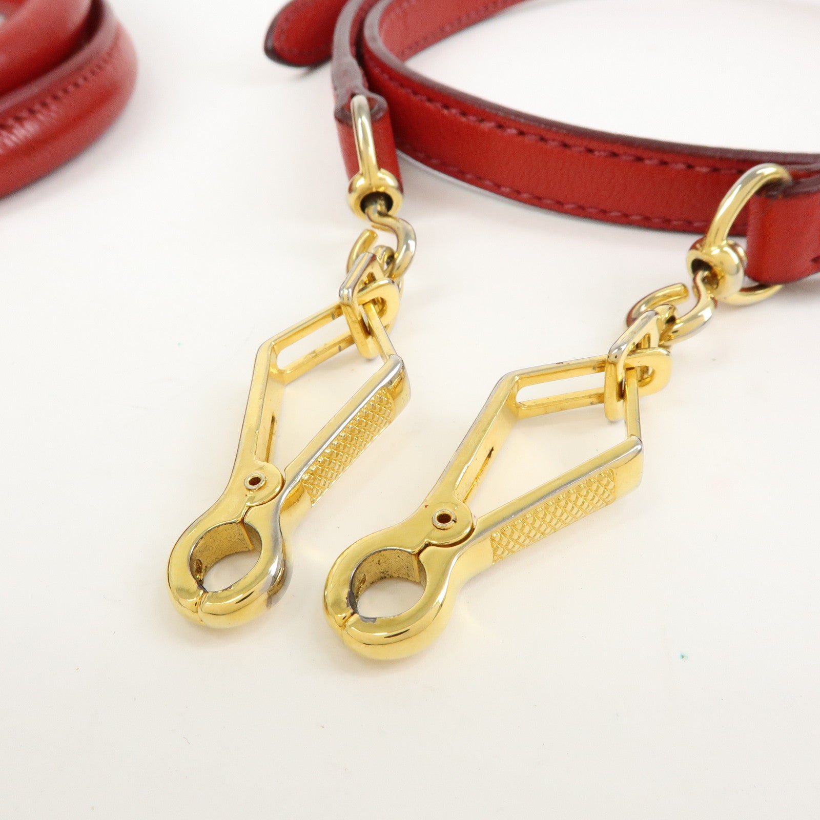 MIU MIU Madras Leather 2Way Bag Hand Bag Shoulder Bag Red