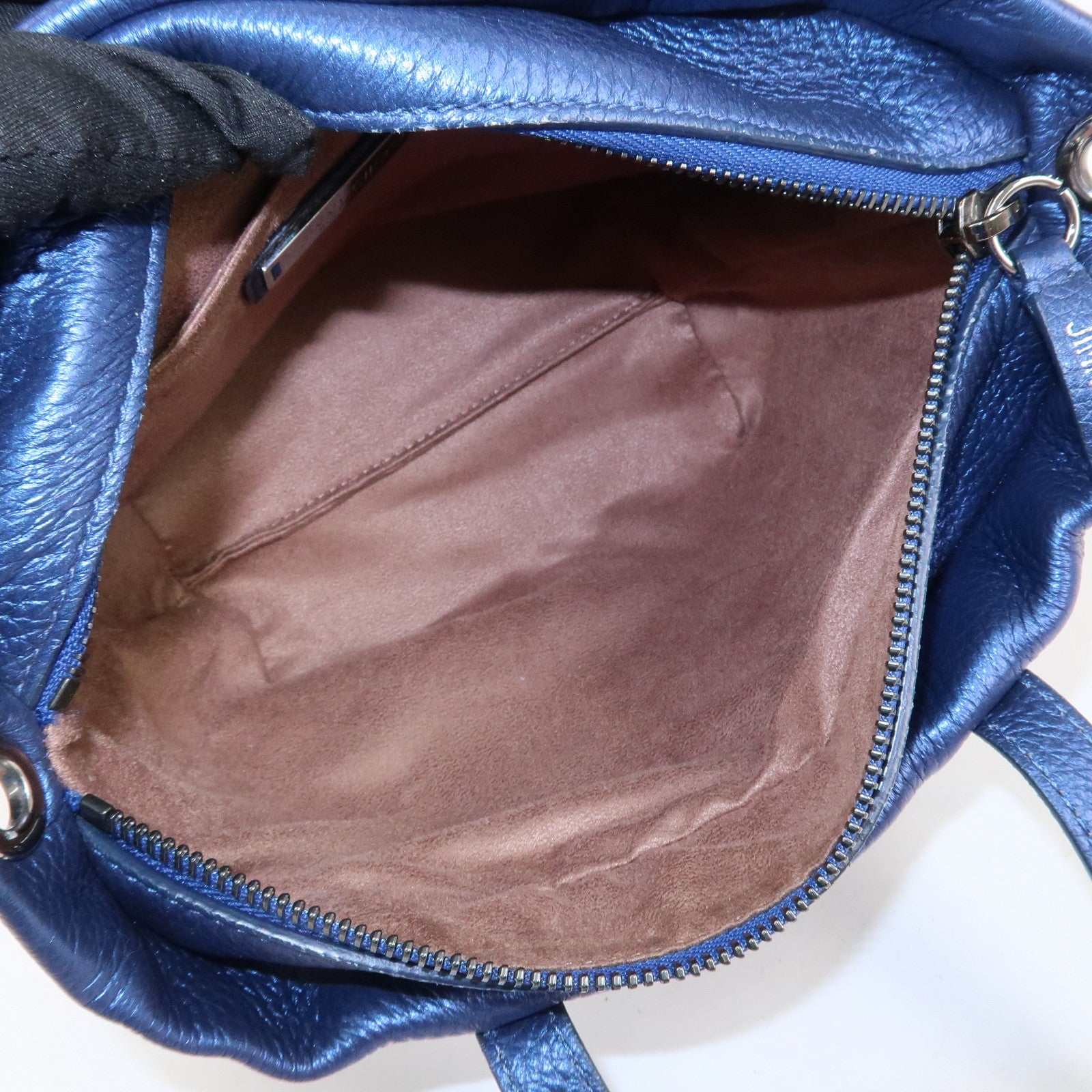 JIMMY CHOO Leather MINISARA 2Way Bag Hand Bag Shoulder Bag Blue