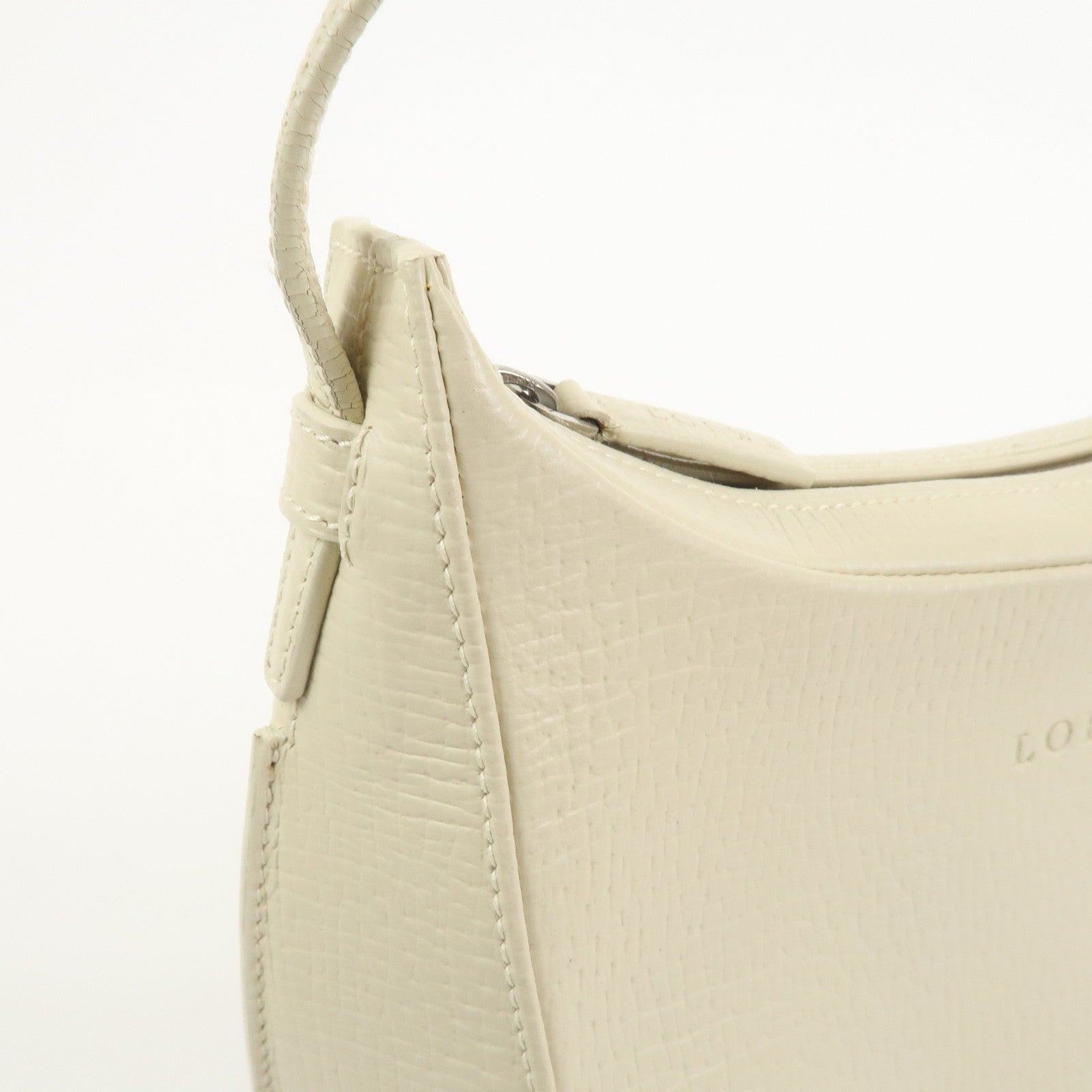 LOEWE Leather Shoulder Bag Hand Bag Ivory