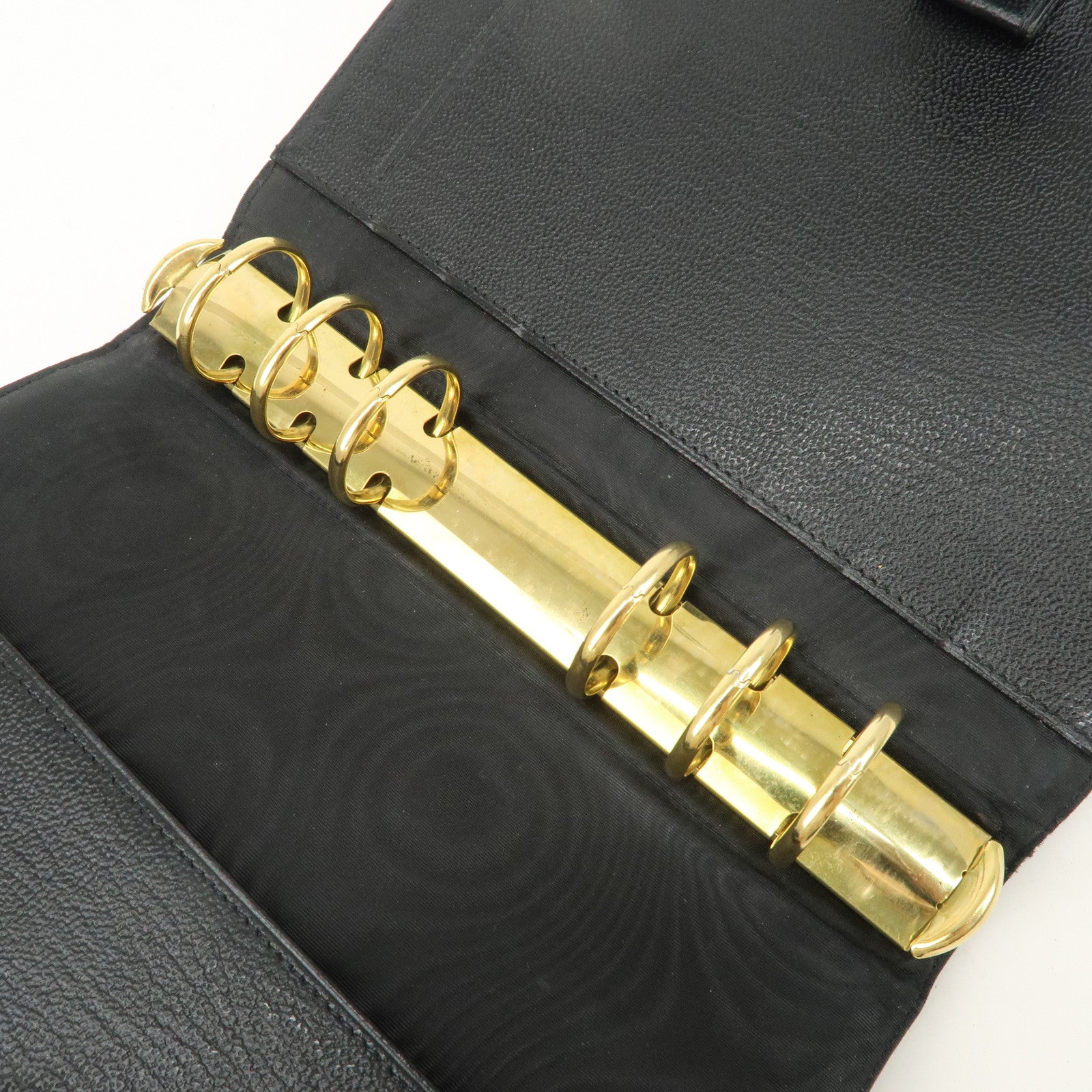 CHANEL COCO Mark Leather Planner Cover Black Gold Hardware Used