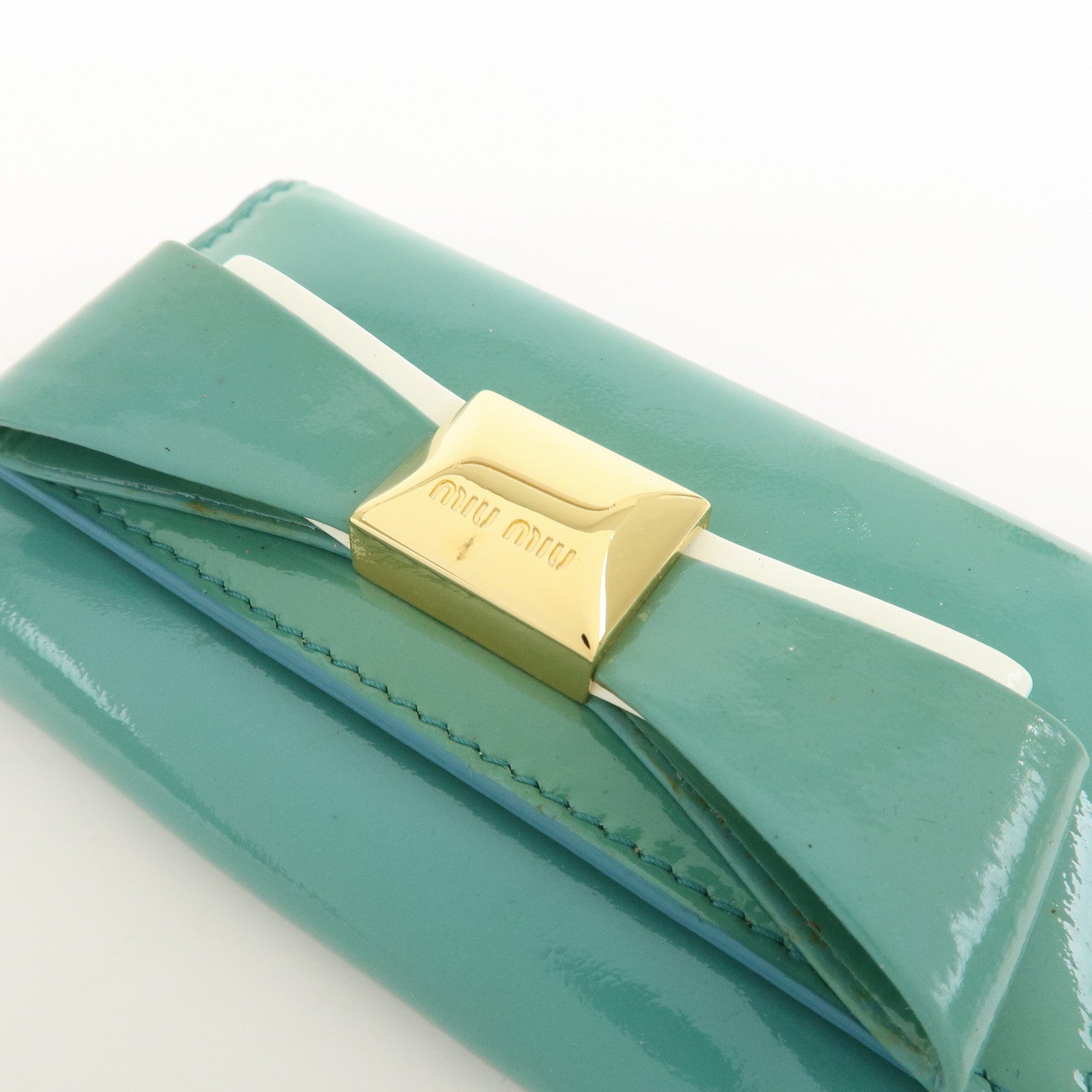 MIU MIU Matelasse Set of 3 Wallet Key Case Pink Beige Green