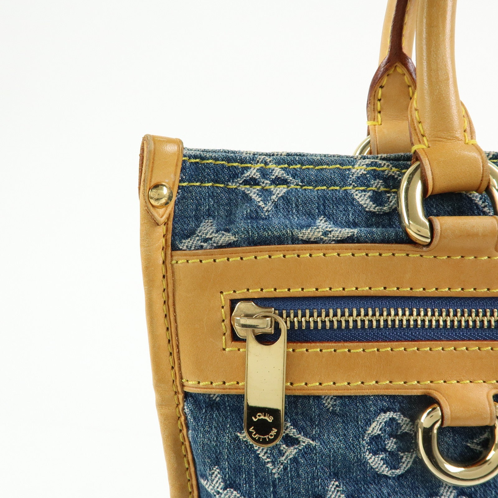 Louis Vuitton Monogram Denim Flat Shopper Tote Bag M95018