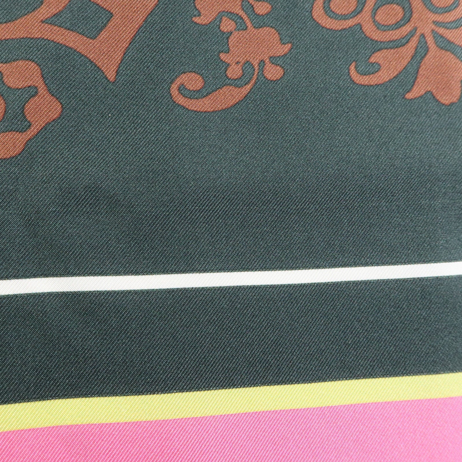CHANEL Silk100% Scarf Paris Cuba Collection Pink Black Brown