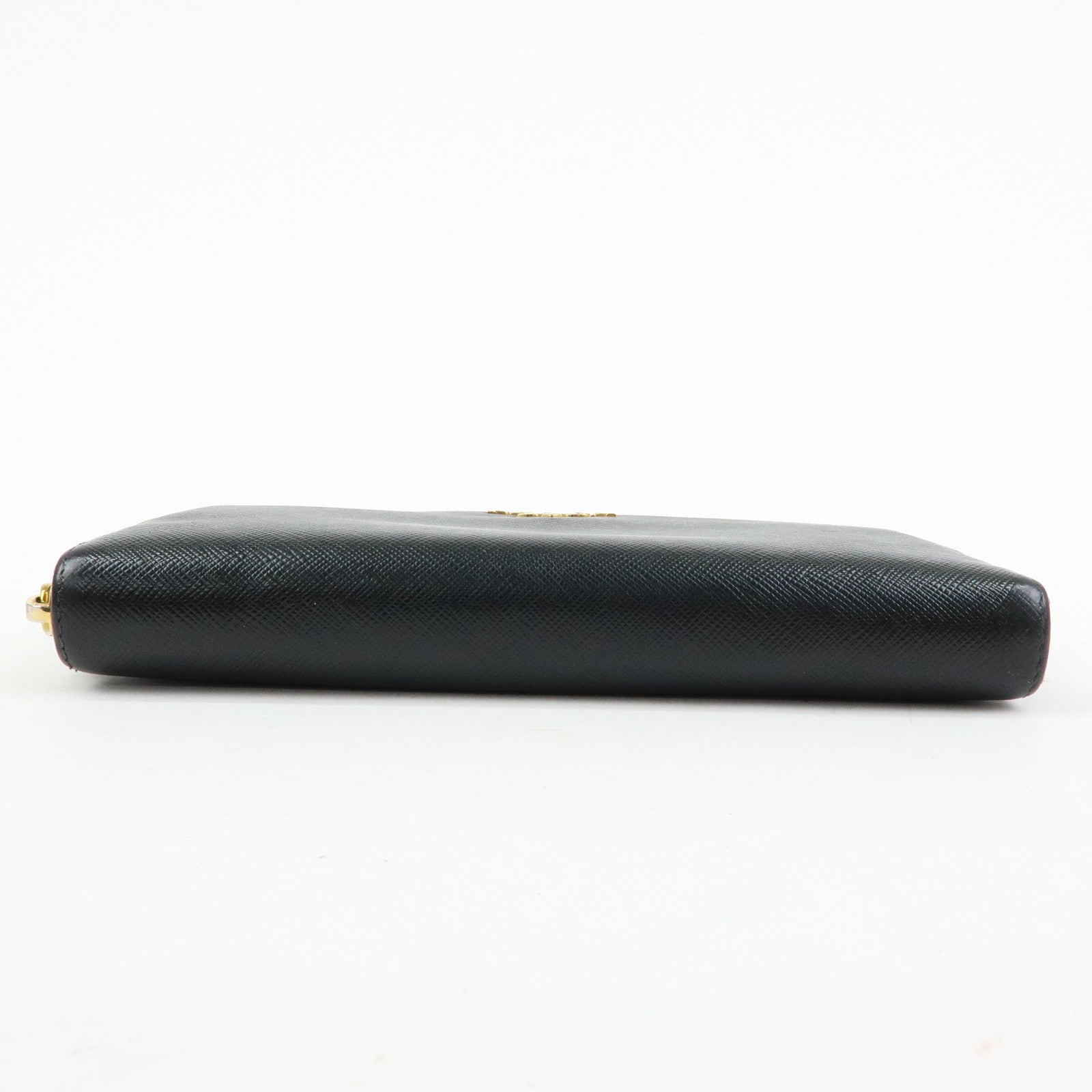 PRADA Saffiano Leather Round Zippy Long Wallet Black 1ML506