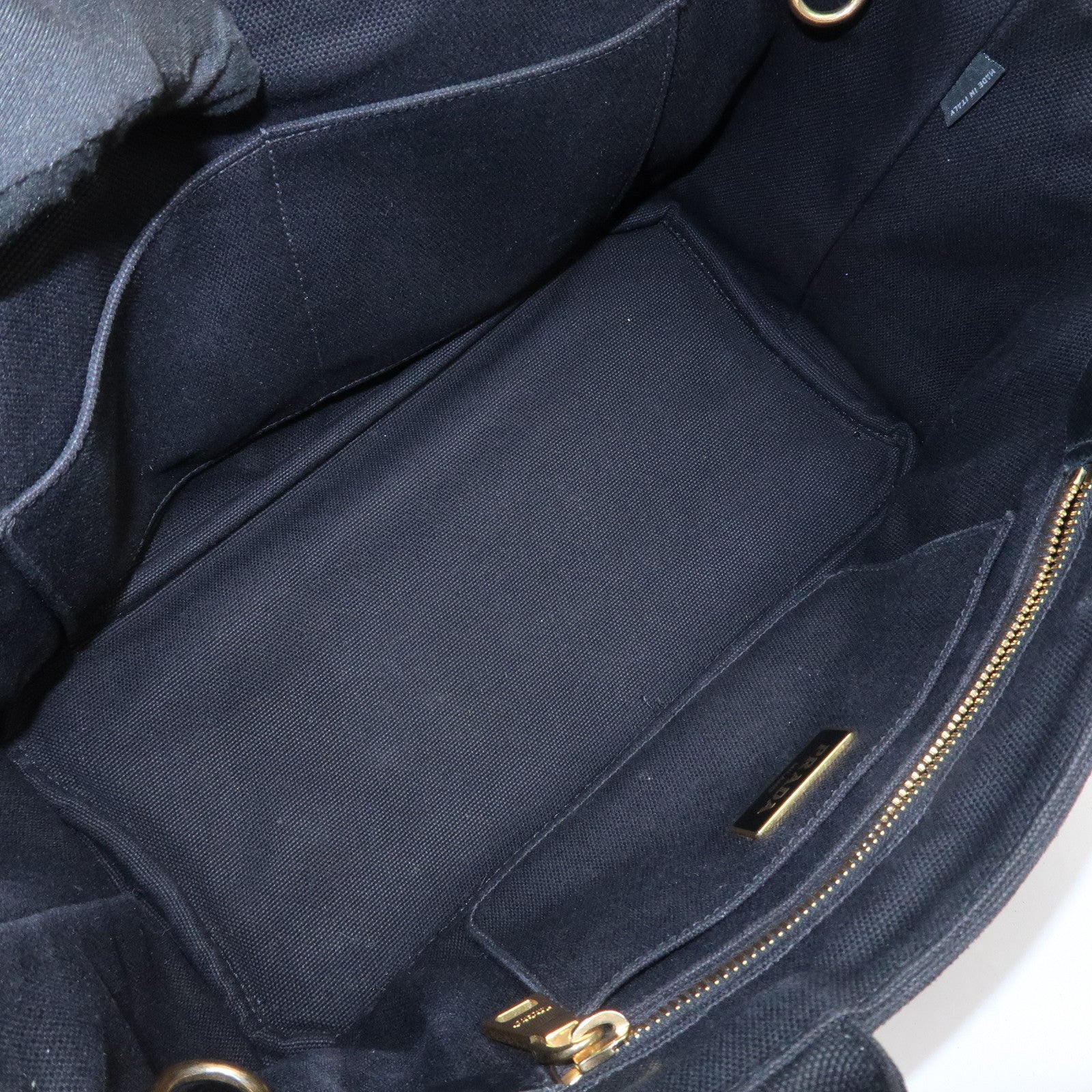 PRADA Canapa Mini Canvas 2Way Hand Bag Tote Bag Black 1BG439 Used