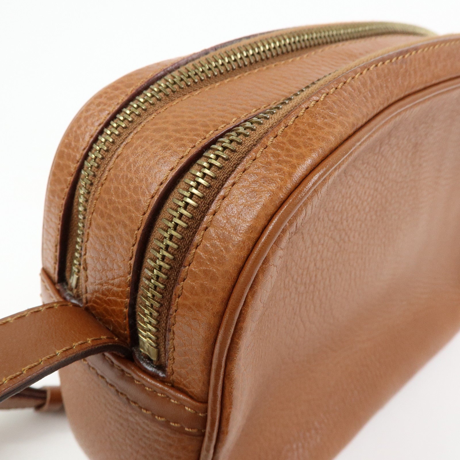 CELINE Leather Shoulder Bag Crossbody Bag Brown