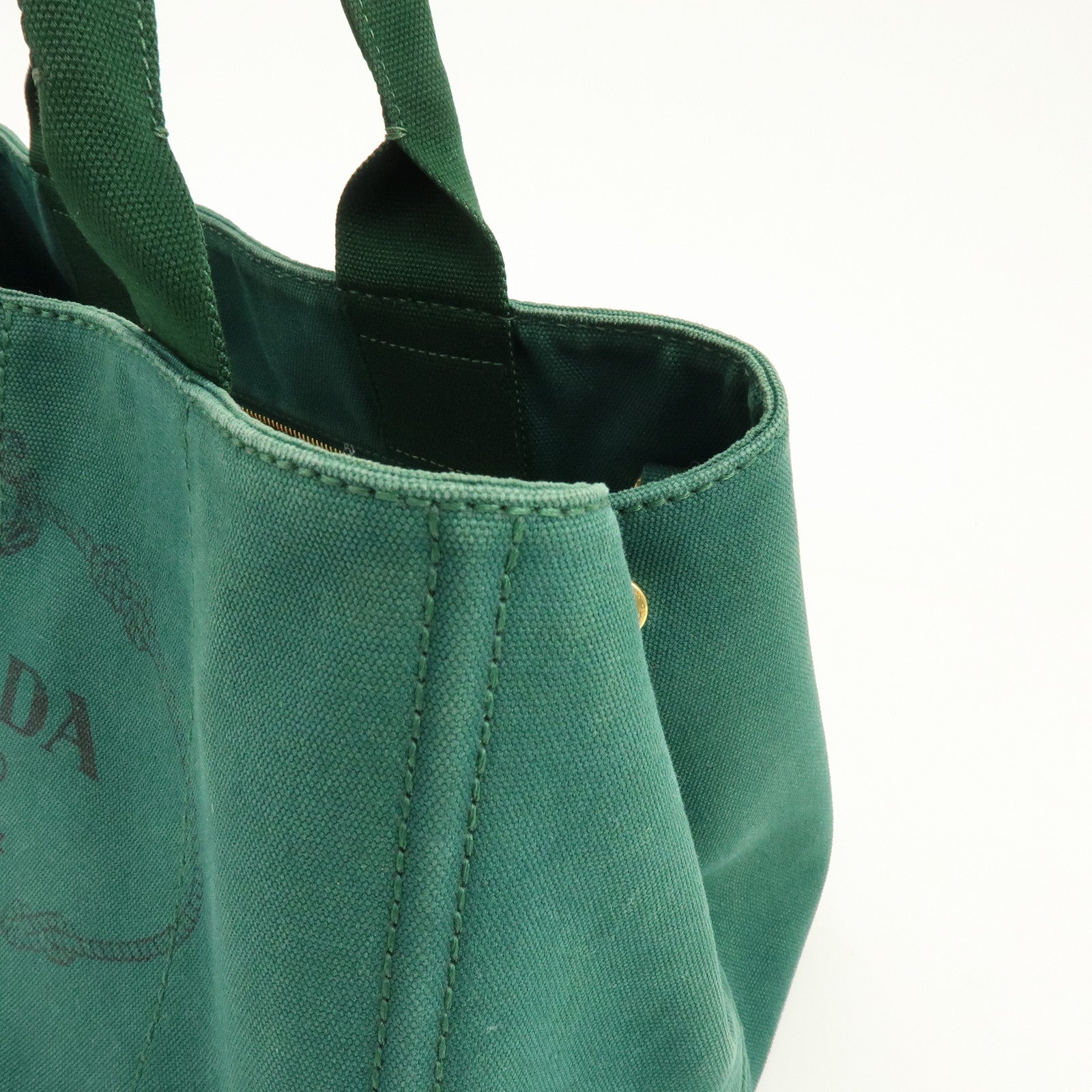 PRADA Triangle Logo Canapa Canvas 2Way Bag Shoulder Hand Bag Green