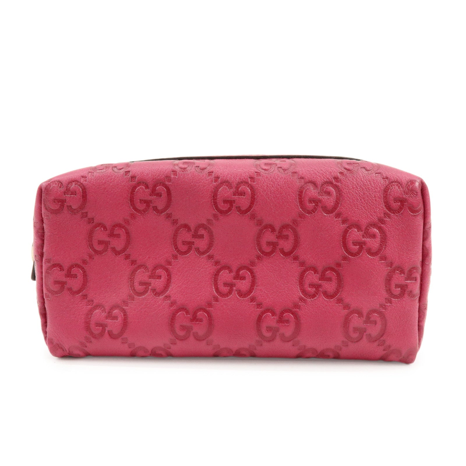 GUCCI Guccissima Leather Pouch Cosmetic Pouch Purse Pink 153228