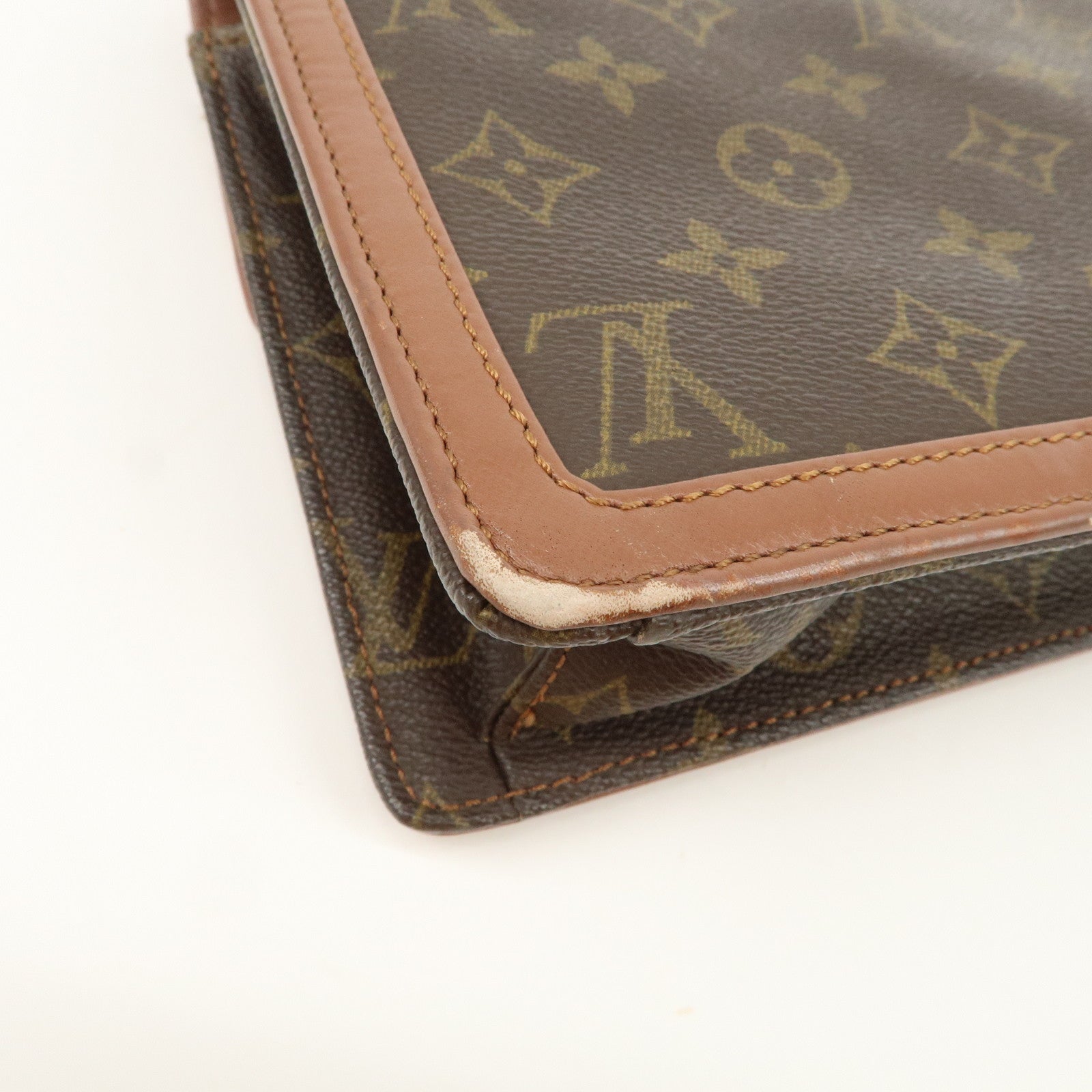 Louis Vuitton Monogram Pochette Damme PM Clutch Bag Brown M51812