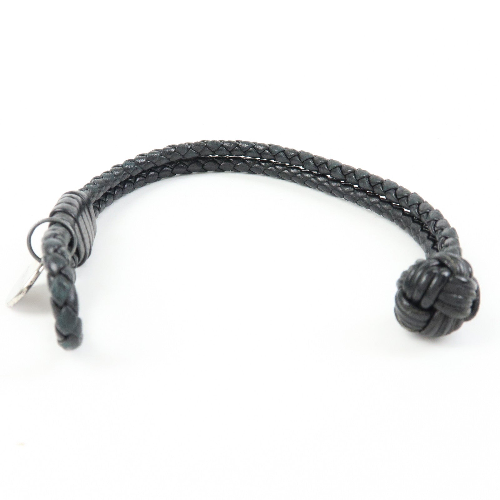 BOTTEGA VENETA Leather SV925 Bracelet Black