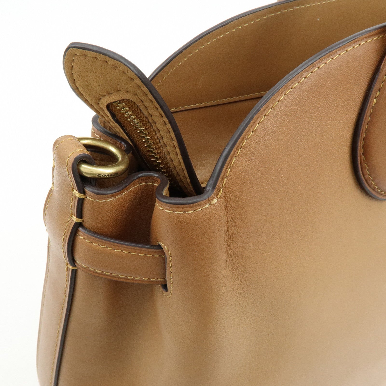 COACH Empire Calf Leather 2Way Shoulder Bag Hand Bag Brown