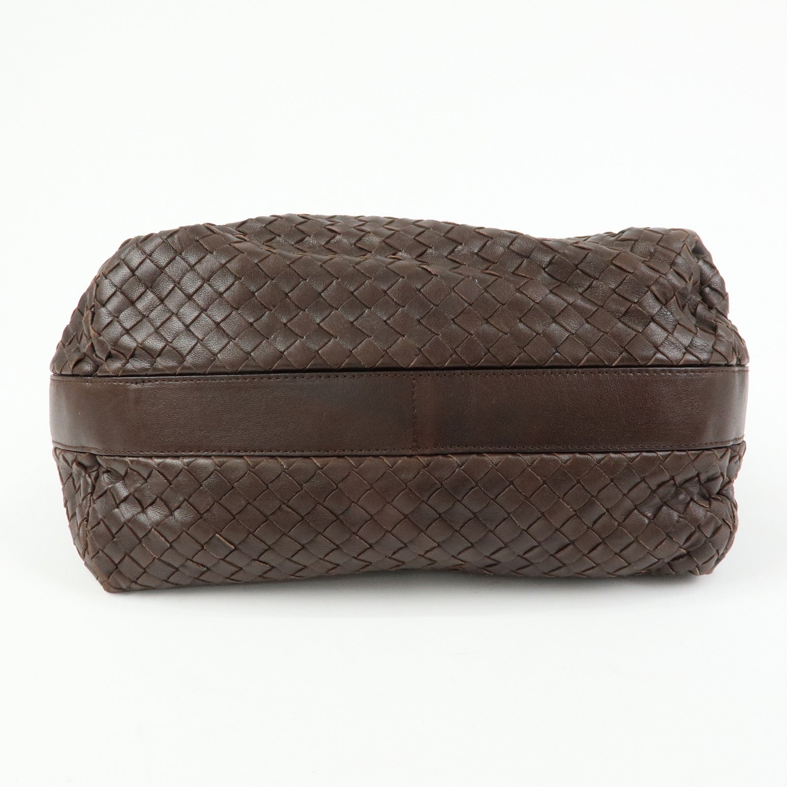 BOTTEGA VENETA Intrecciato Leather Shoulder Bag Brown 115658