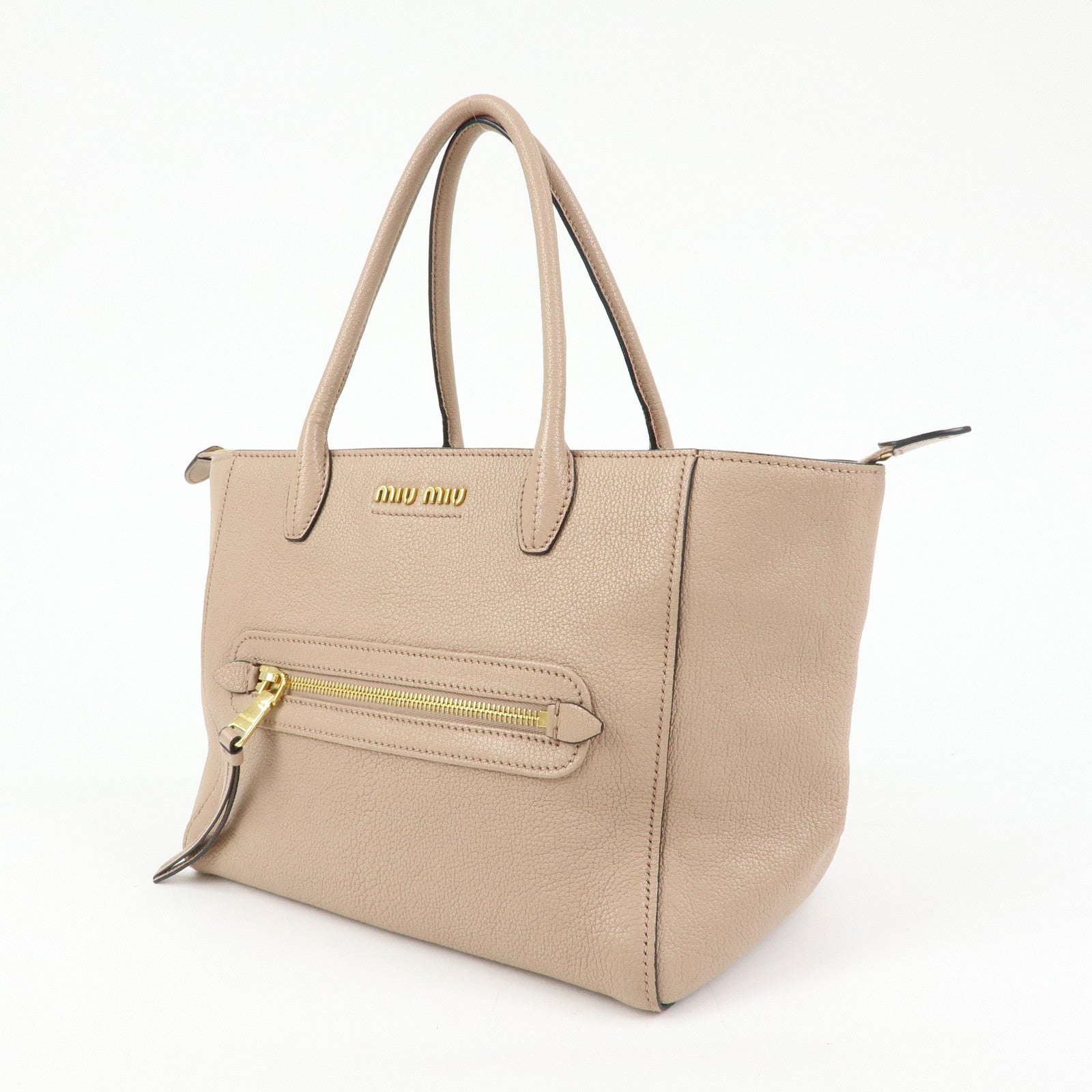 MIU MIU Madras Leather 2Way Bag Hand Bag Shoulder Bag Pink