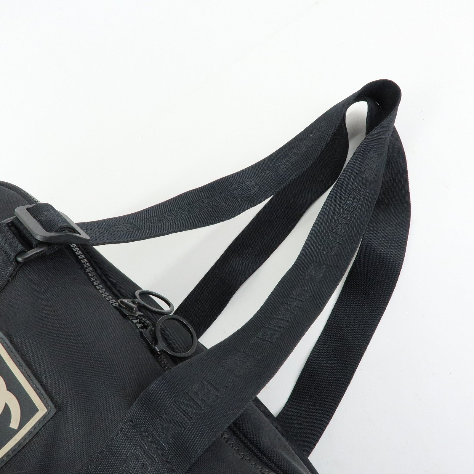 CHANEL COCO Mark Sport Line Nylon Boston Bag Shoulder Bag Black