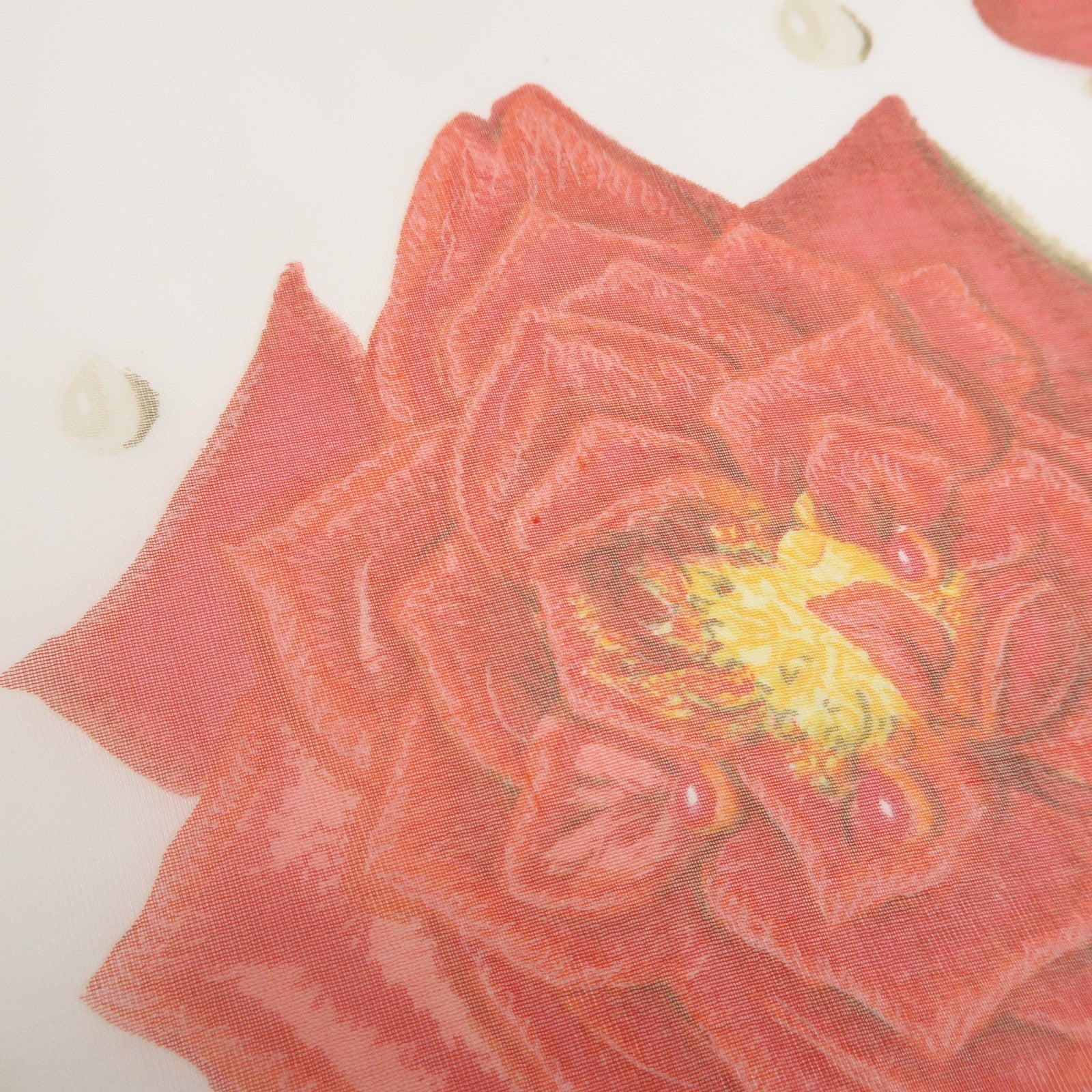 HERMES Carre 90 Silk 100% LA ROSEE Anne Gavarni Scarf Orange