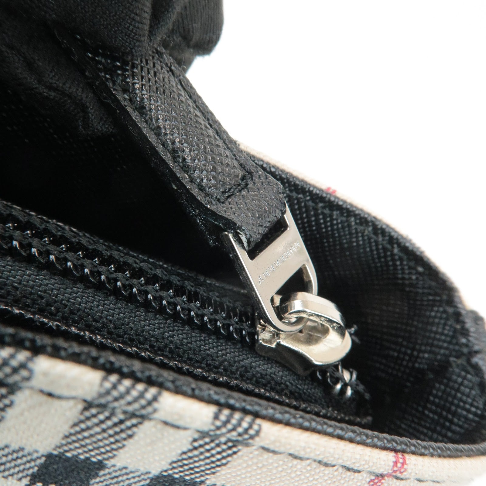 BURBERRY Nova Plaid Canvas Leather Tote Bag Shoulder Bag Black Used