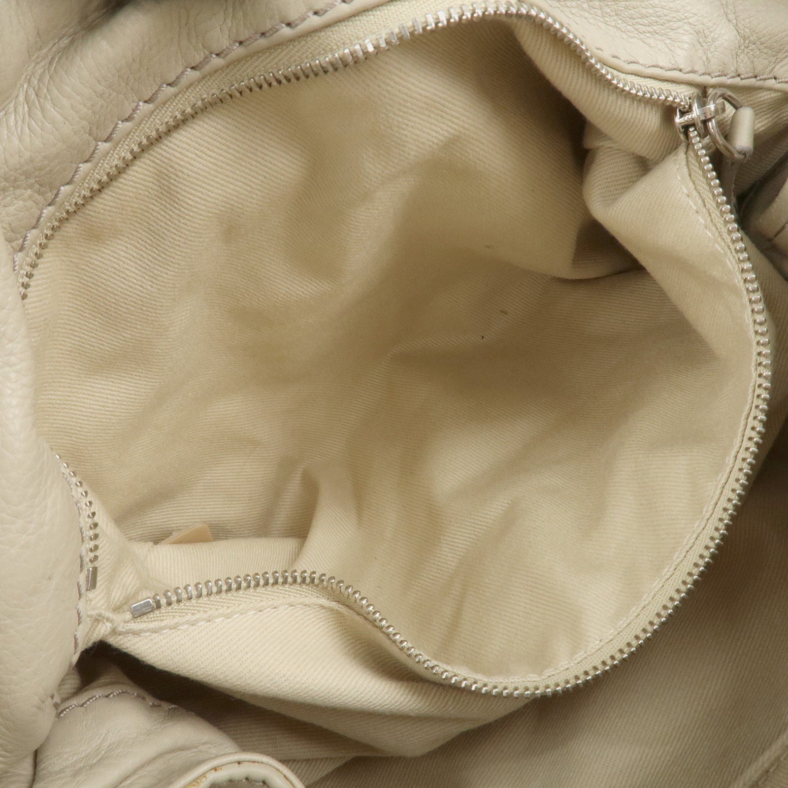 Chloe Paddington Leather Medium Hand Bag Shoulder Bag Beige Used