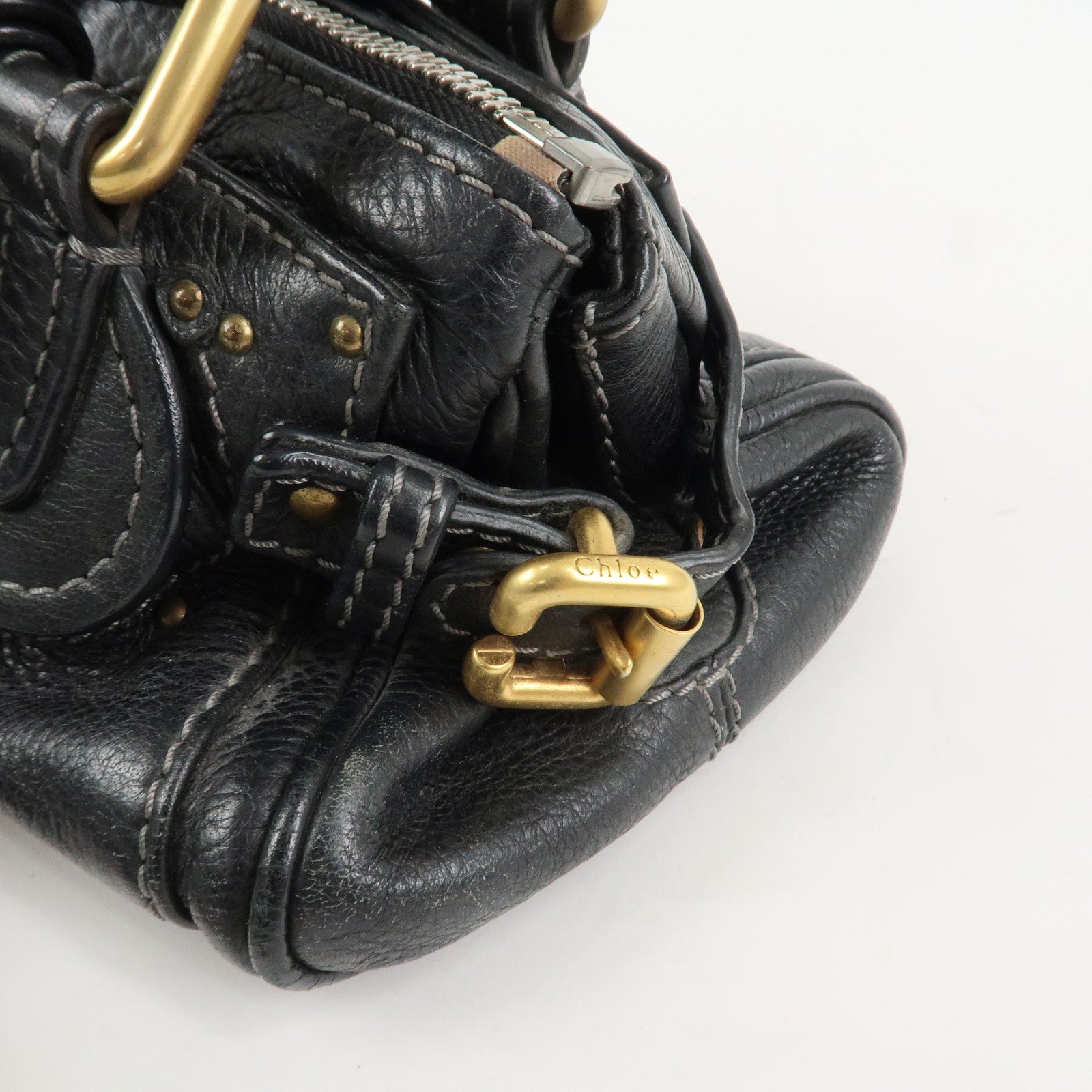 Chloe Paddington Leather Hand Bag Shoulder Bag Black