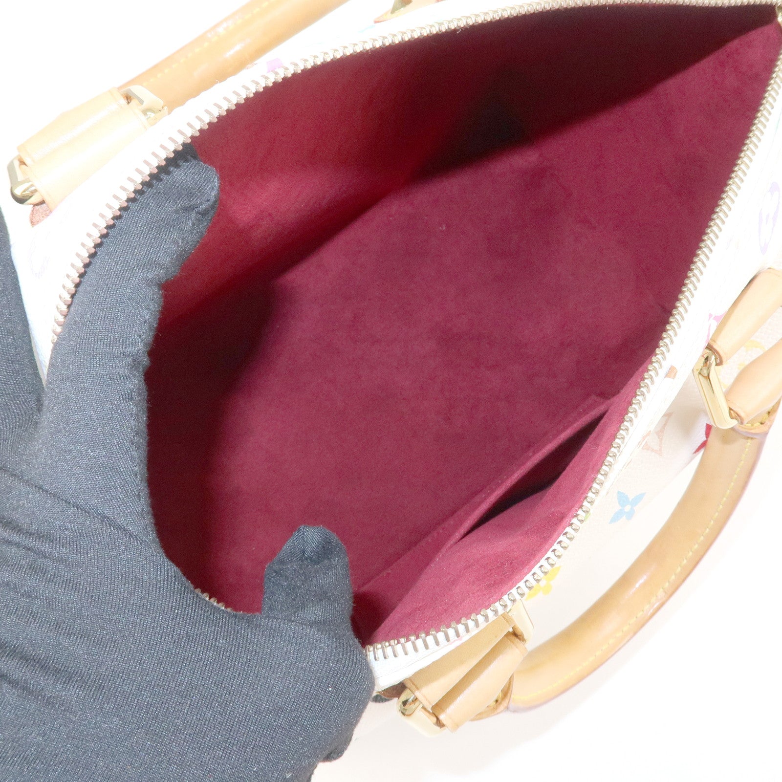 Louis Vuitton Monogram Multicolor Speedy 30 Hand Bag Blanc M92643 Used