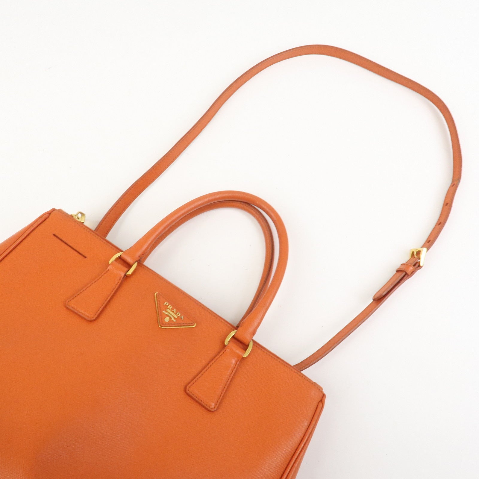 PRADA Galleria Saffiano Leather 2Way Bag Orange 1BA274