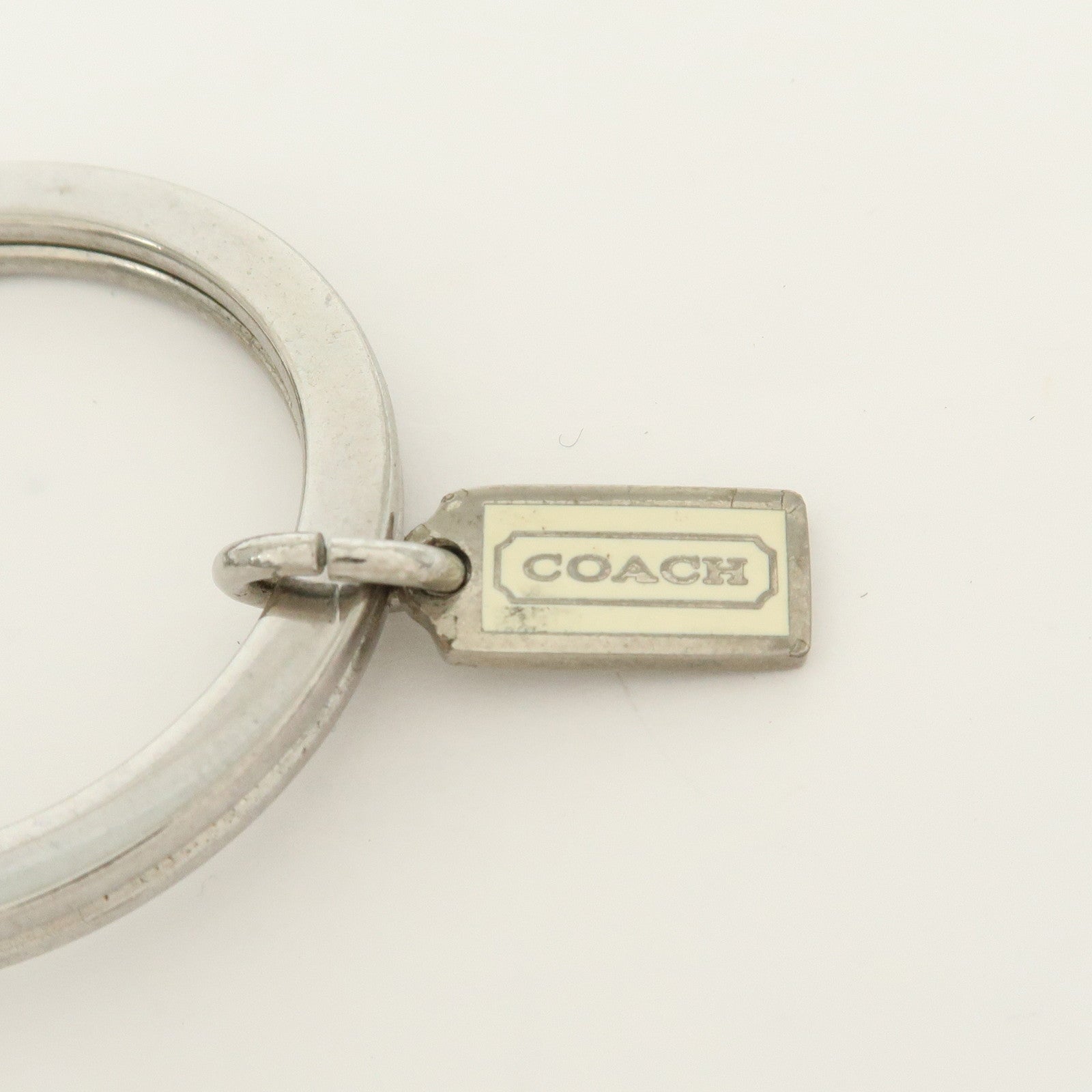 COACH Set of 2 Signature Metal Bag Charm Key Holder Multicolor