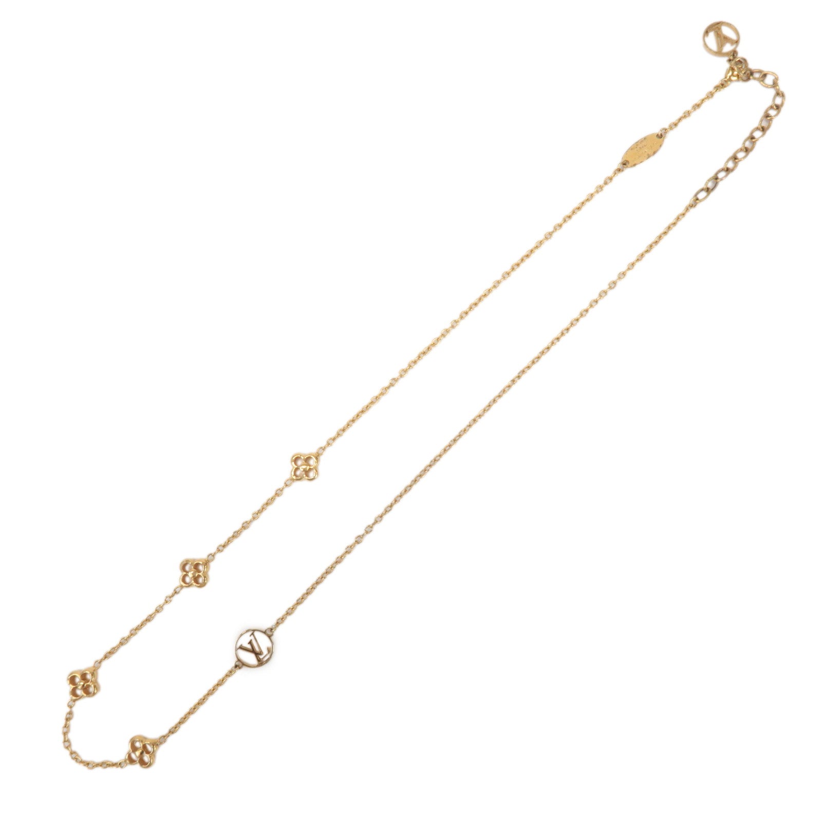 Louis Vuitton Flowerful Necklace LV Circle Metal Gold M68125