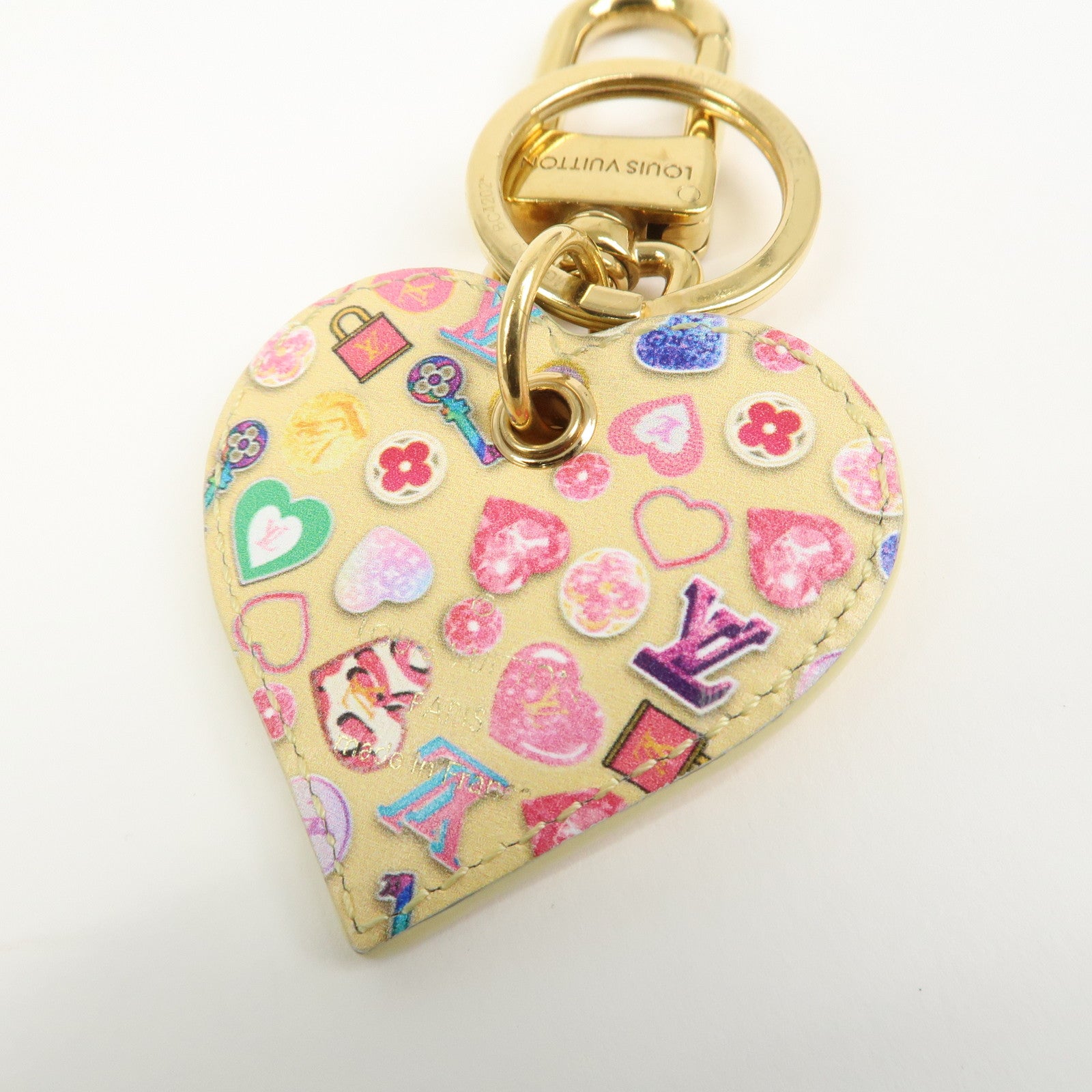 Louis Vuitton Porte Cles Love Lock Heart Bag Charm Key Chain M01165