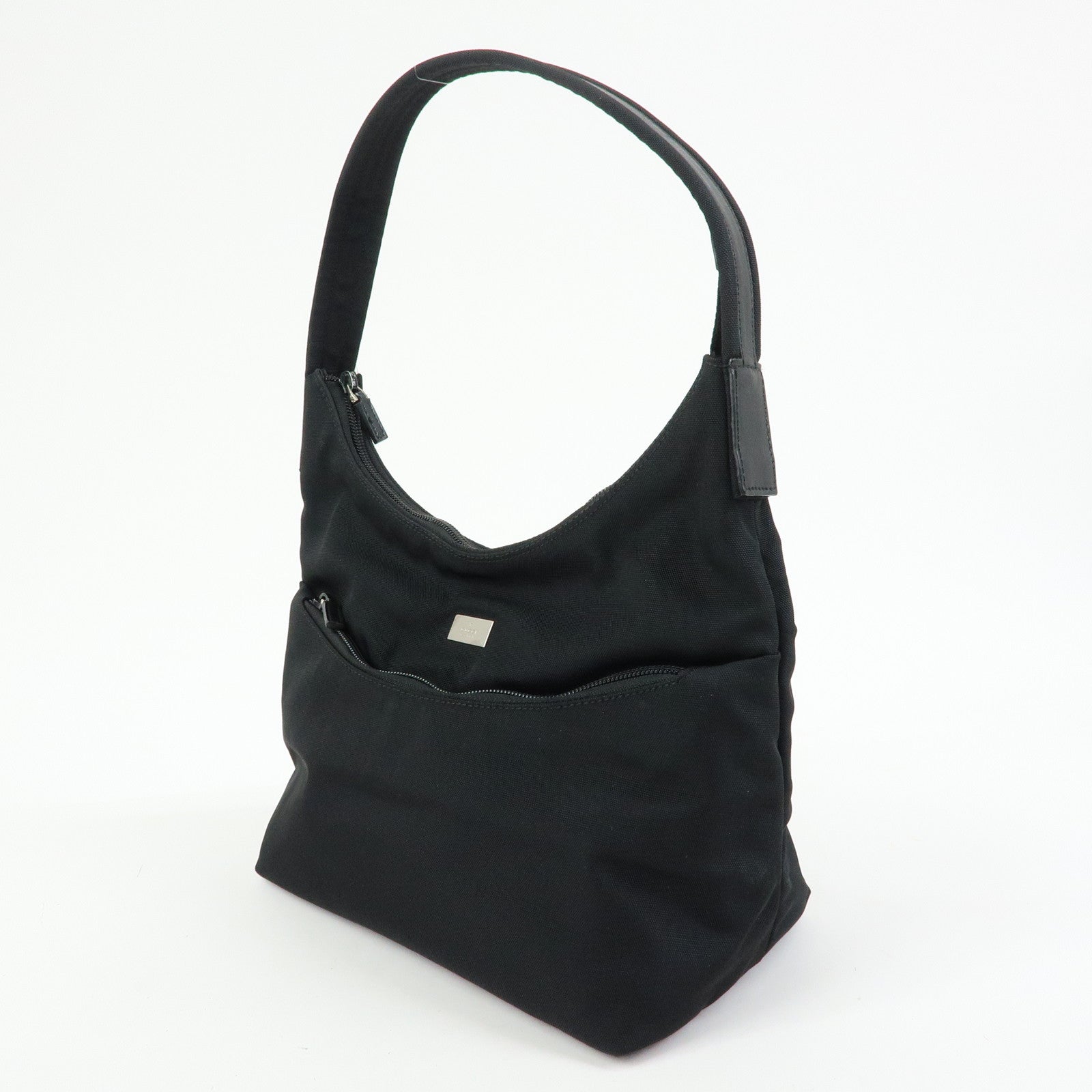 GUCCI Canvas Leather Shoulder Bag Hand Bag Black 001・3386・1705